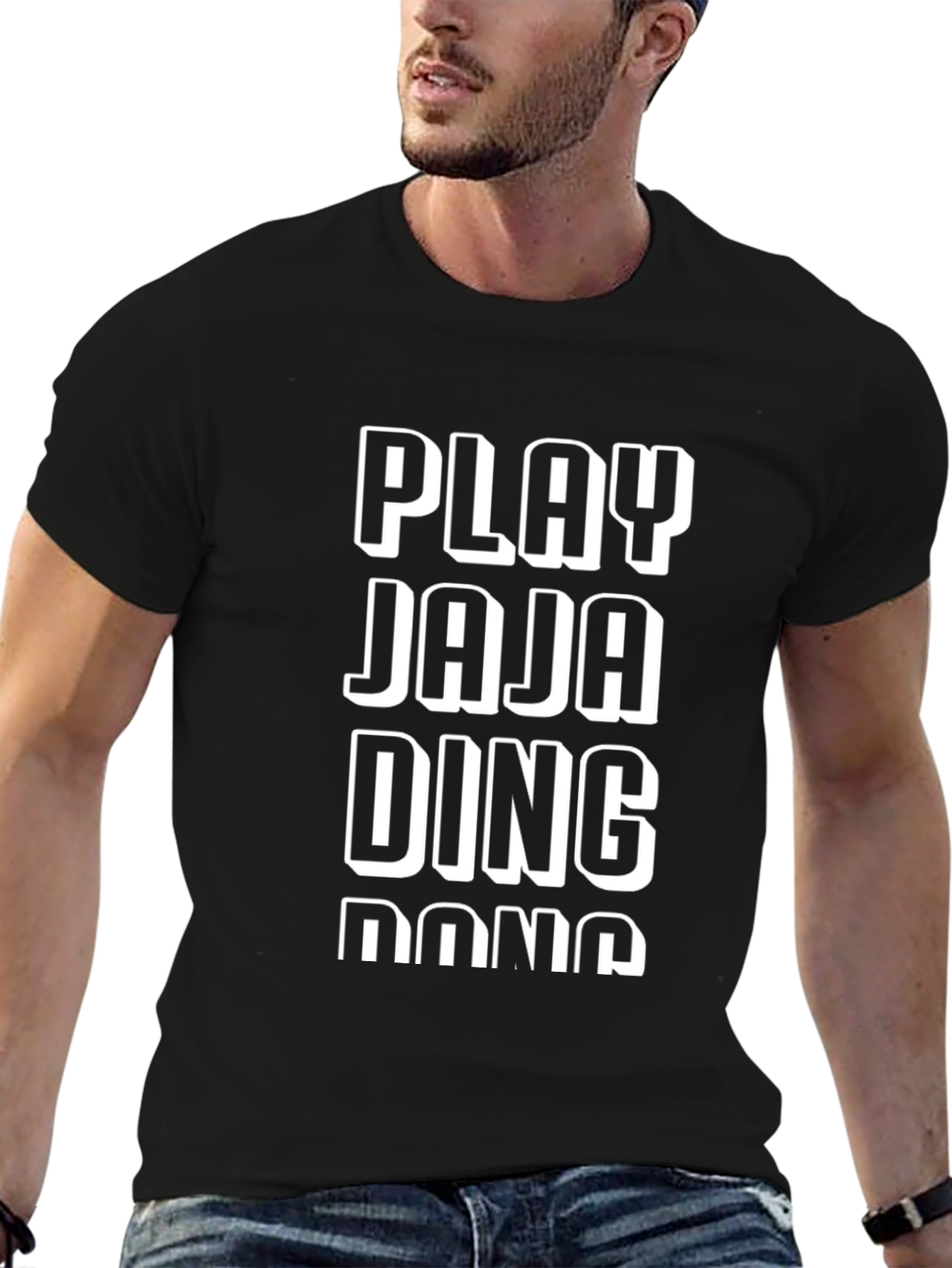 Play Jaja Ding Dong Black Graphic T-Shirt