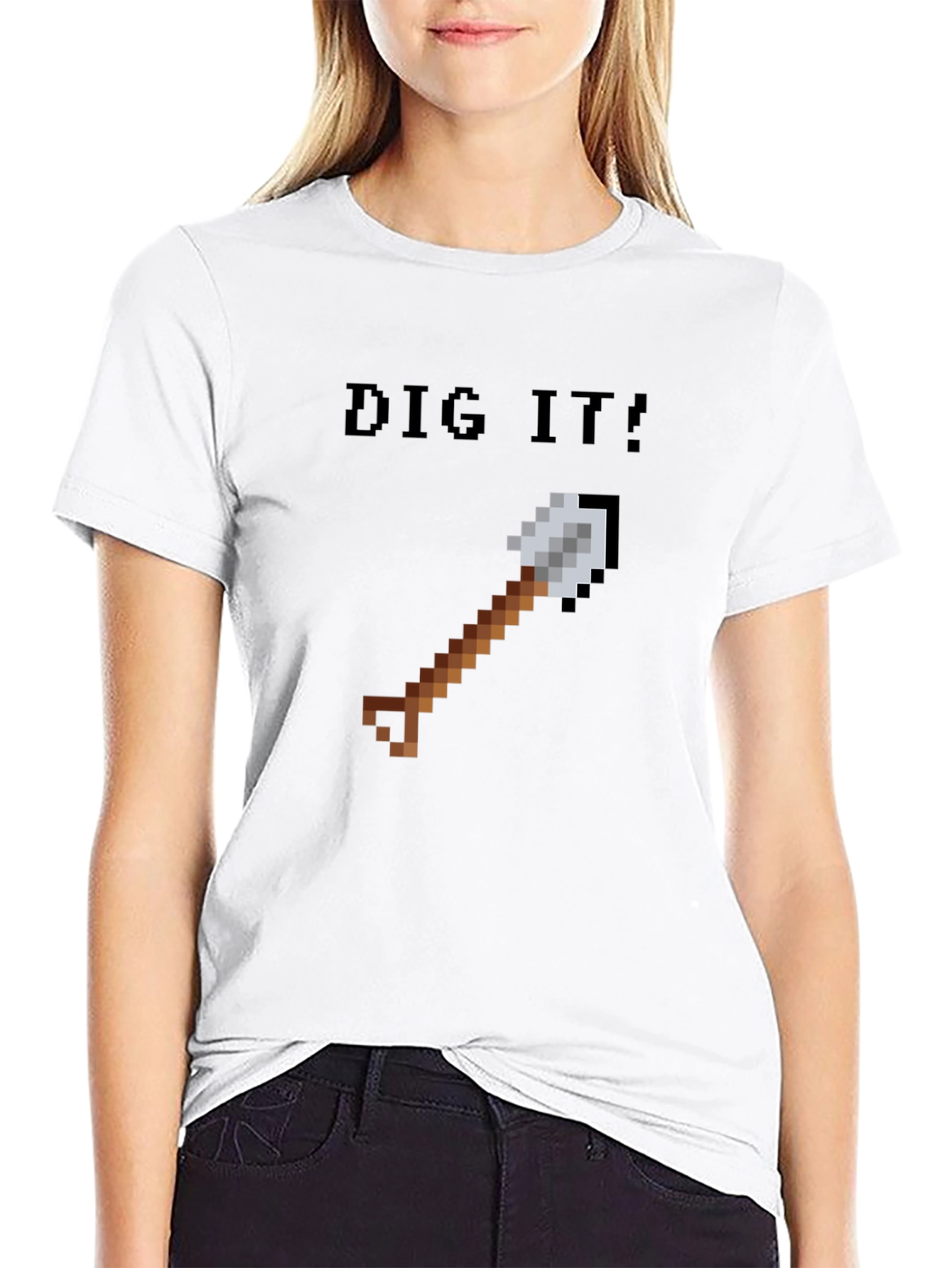 Dig It! Pixel Art Shovel T-Shirt