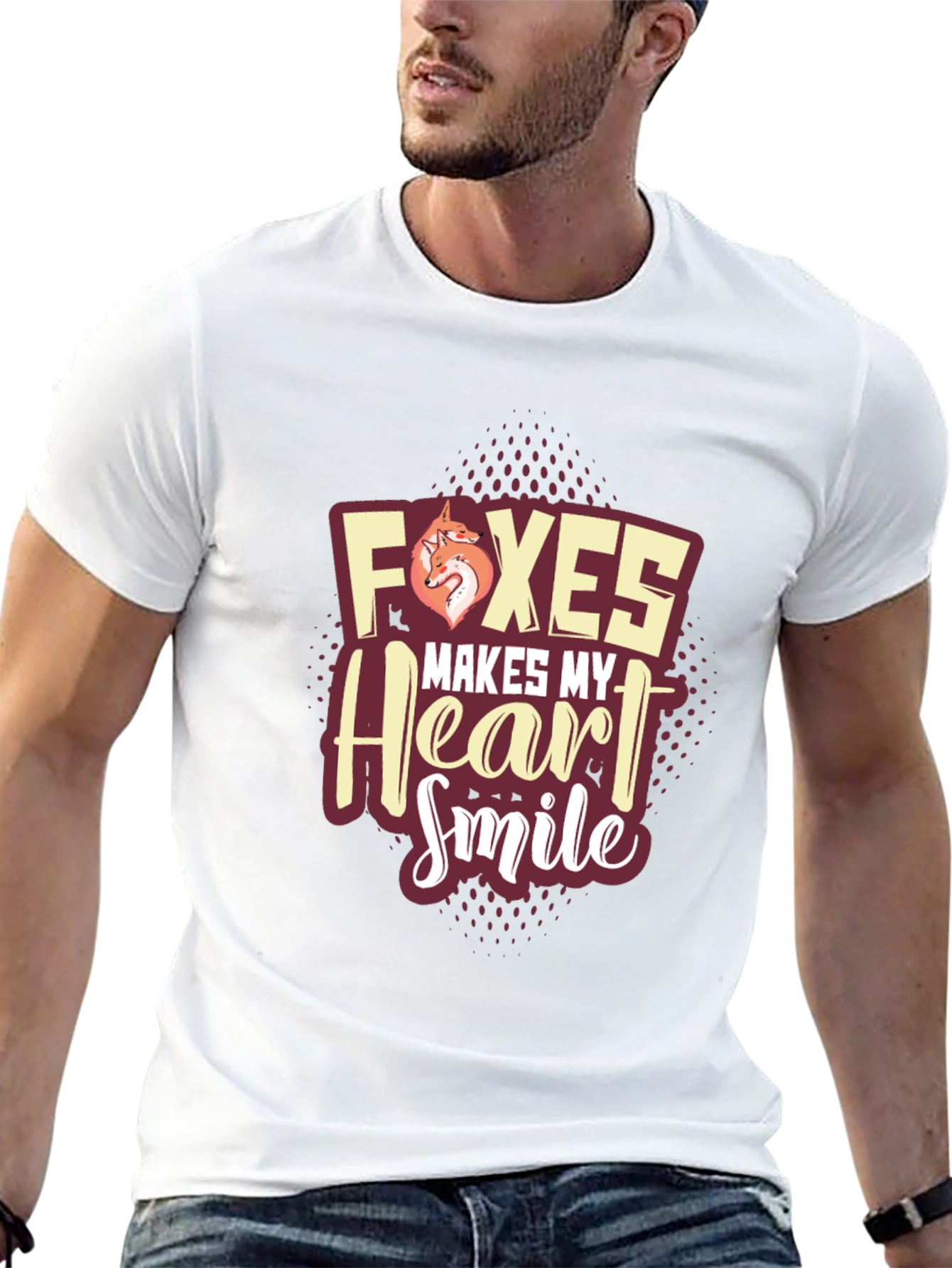 Foxes Make My Heart Smile Graphic T-Shirt