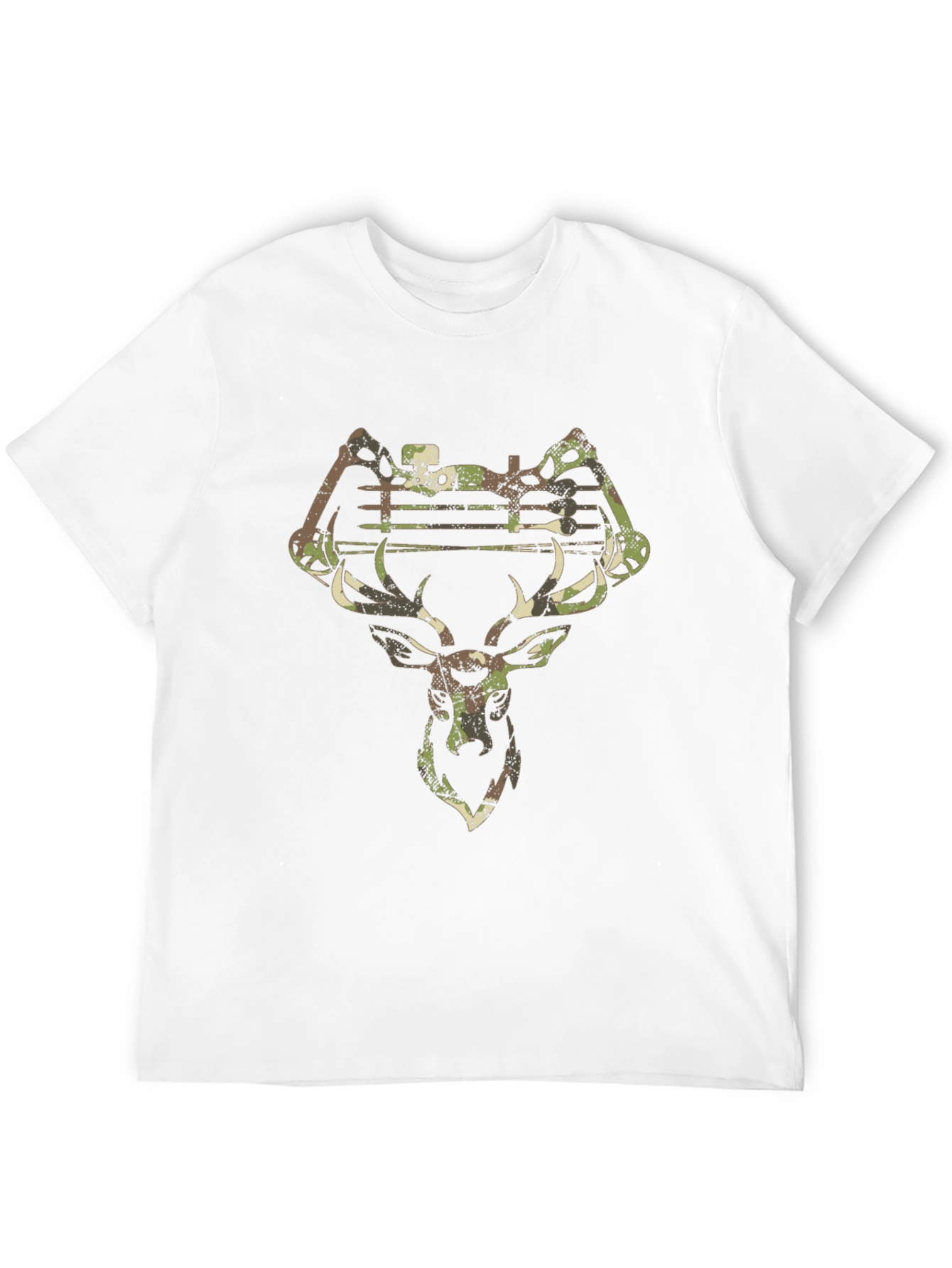 Camo Deer Hunting Bow Black T-Shirt