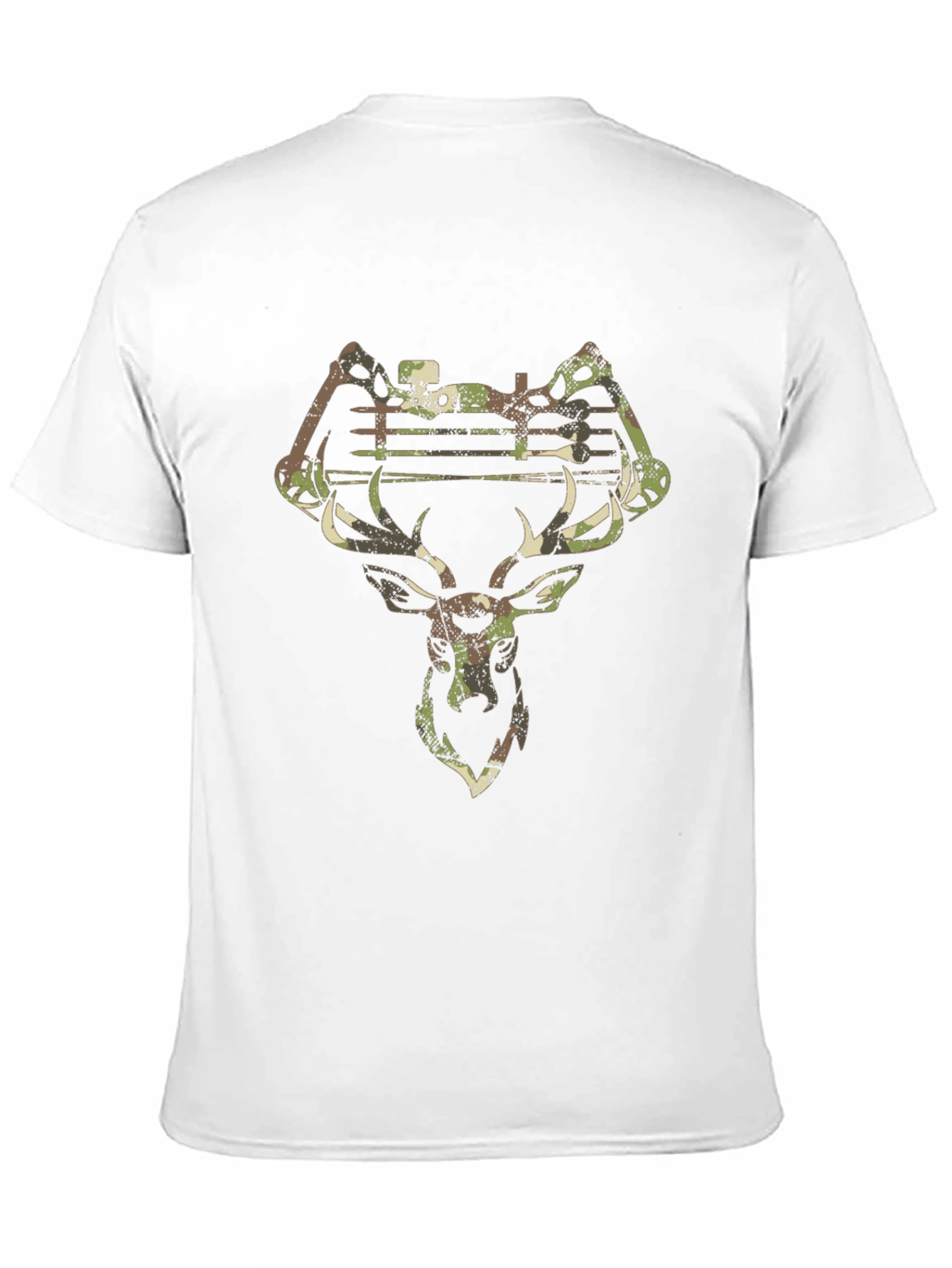 Camo Deer Hunting Bow Black T-Shirt