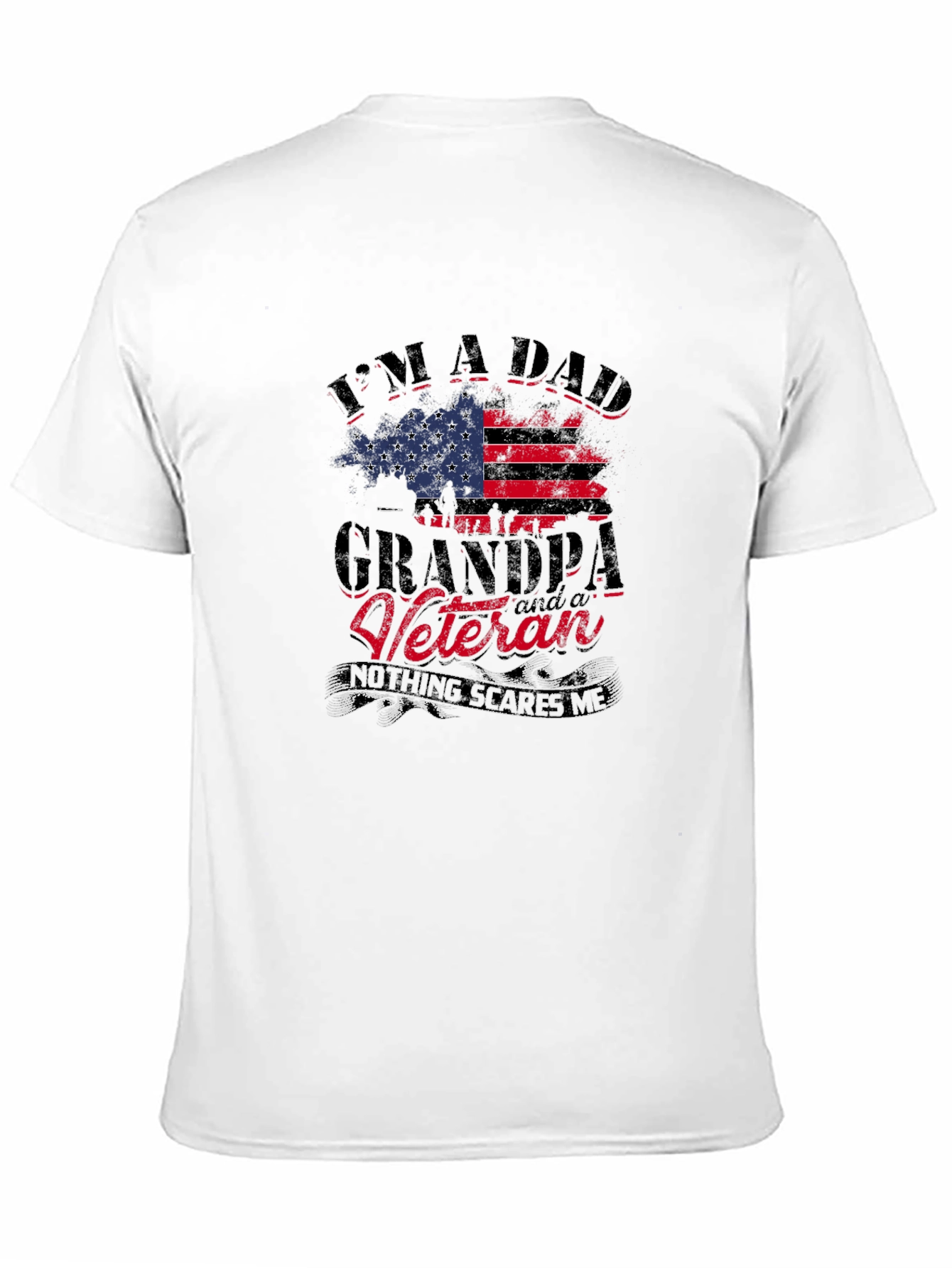 Dad Grandpa Veteran USA Flag T-Shirt