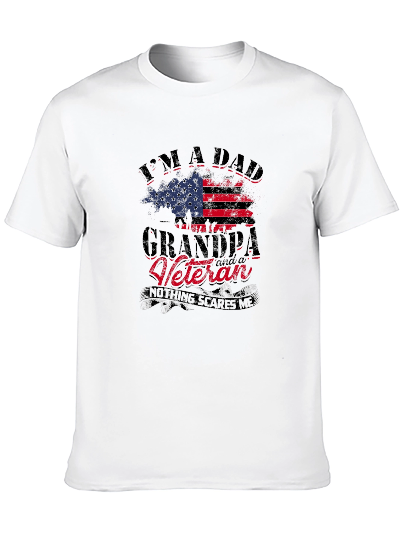 Dad Grandpa Veteran USA Flag T-Shirt