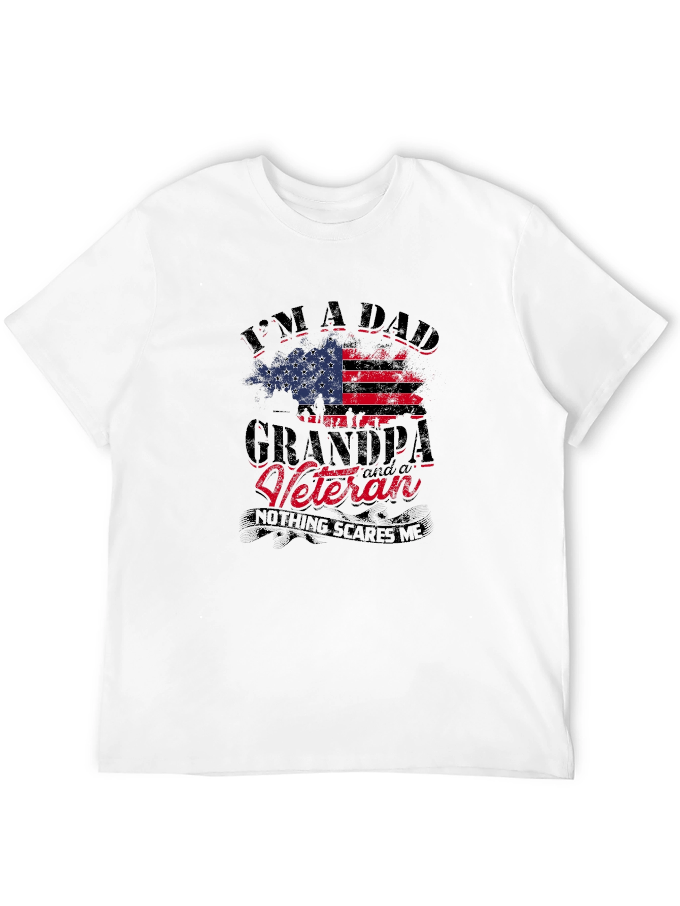 Dad Grandpa Veteran USA Flag T-Shirt