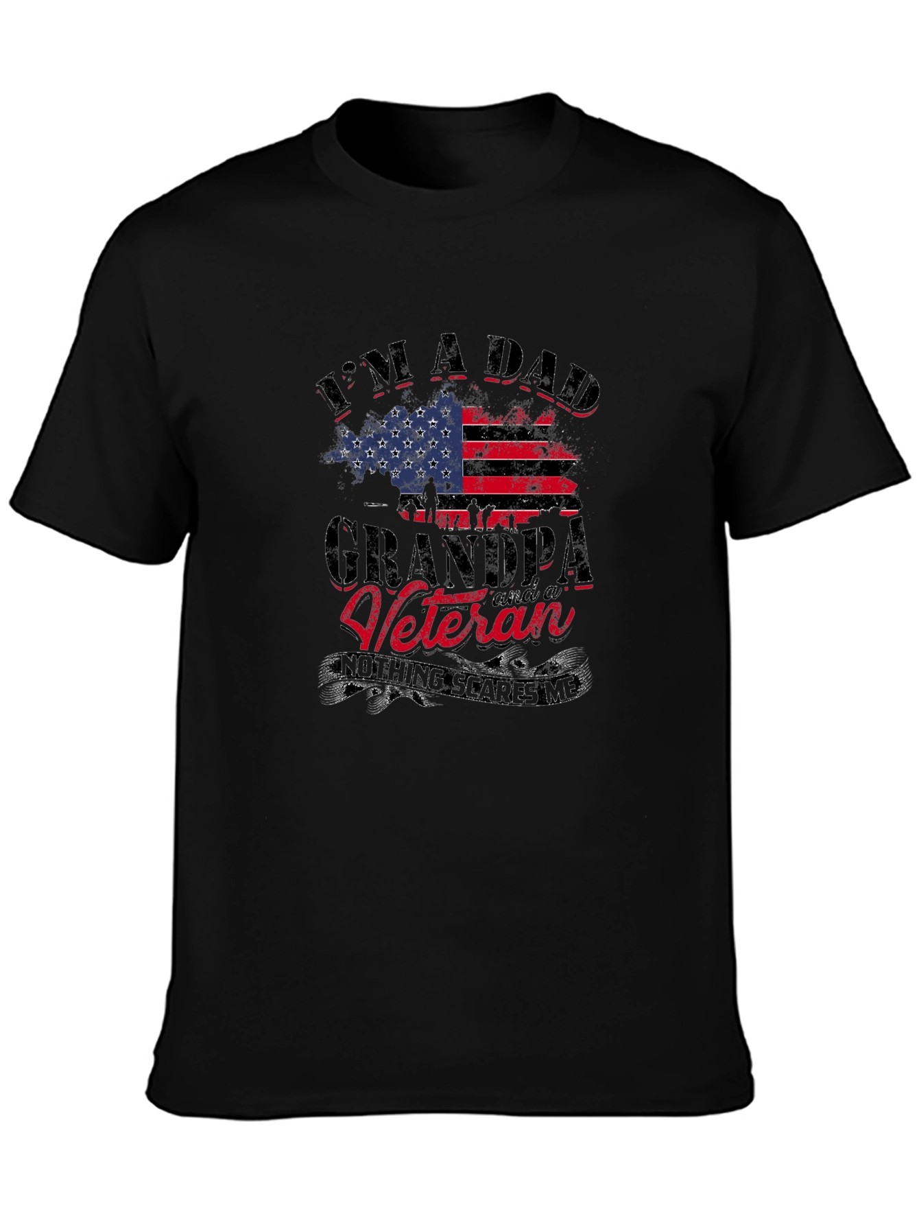 Dad Grandpa Veteran USA Flag T-Shirt