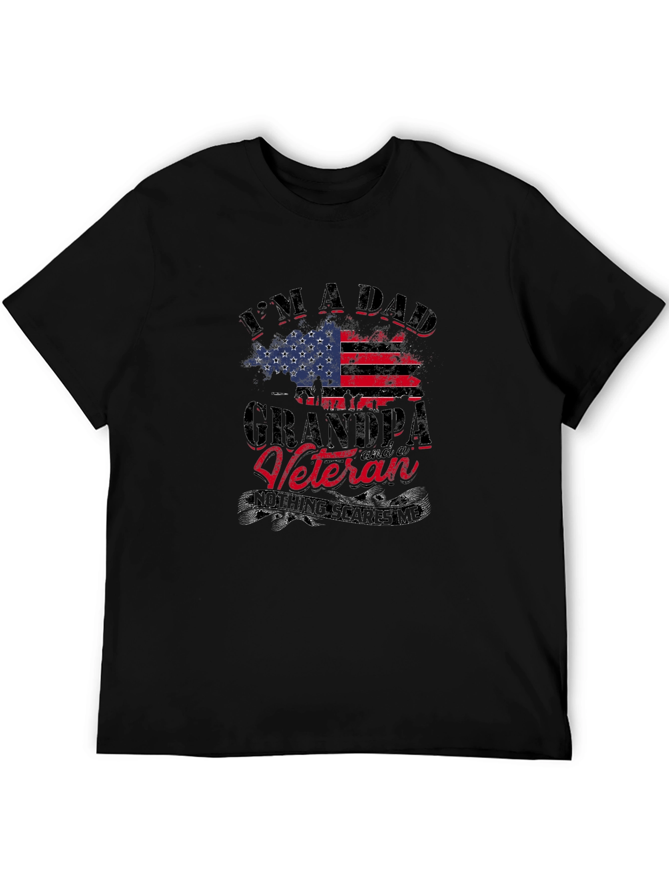 Dad Grandpa Veteran USA Flag T-Shirt