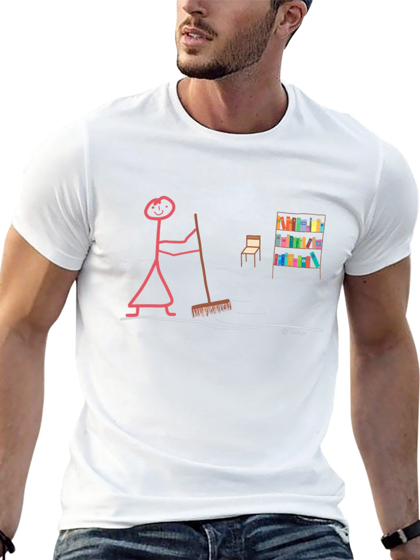 Stick Figure Sweeping T-Shirt