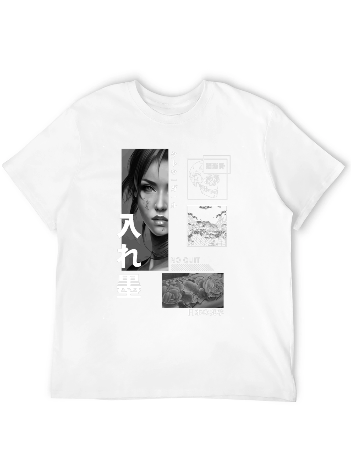 Tattoo Girl Graphic T-Shirt - Japanese Aesthetics