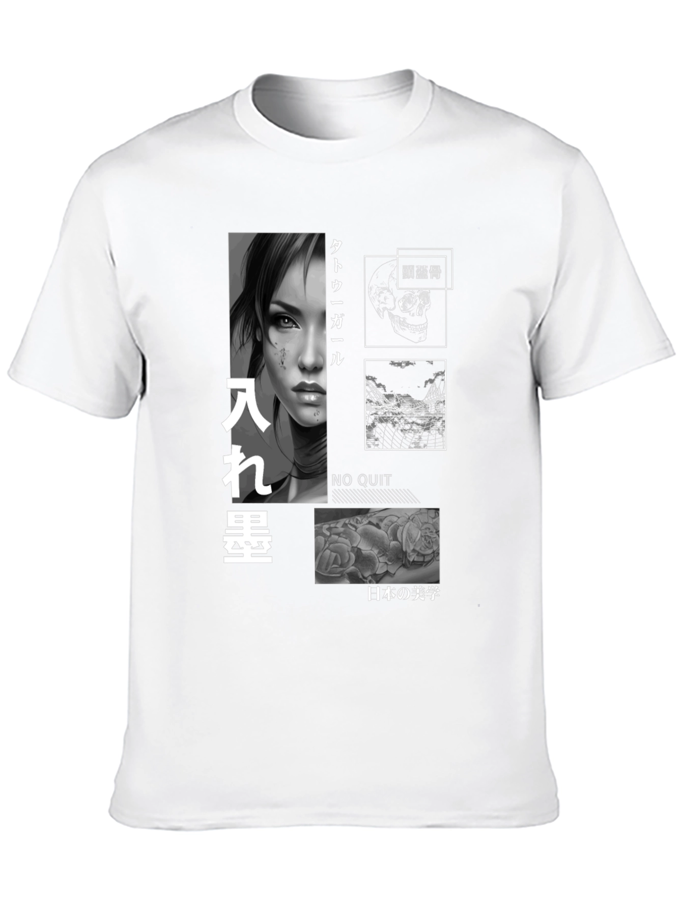 Tattoo Girl Graphic T-Shirt - Japanese Aesthetics