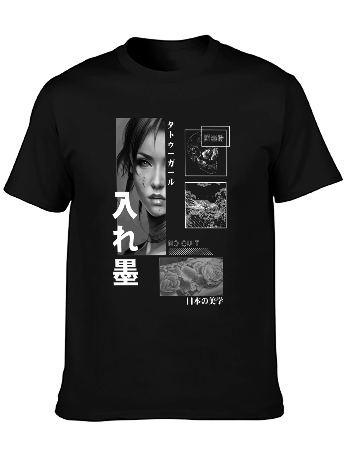 Tattoo Girl Graphic T-Shirt - Japanese Aesthetics