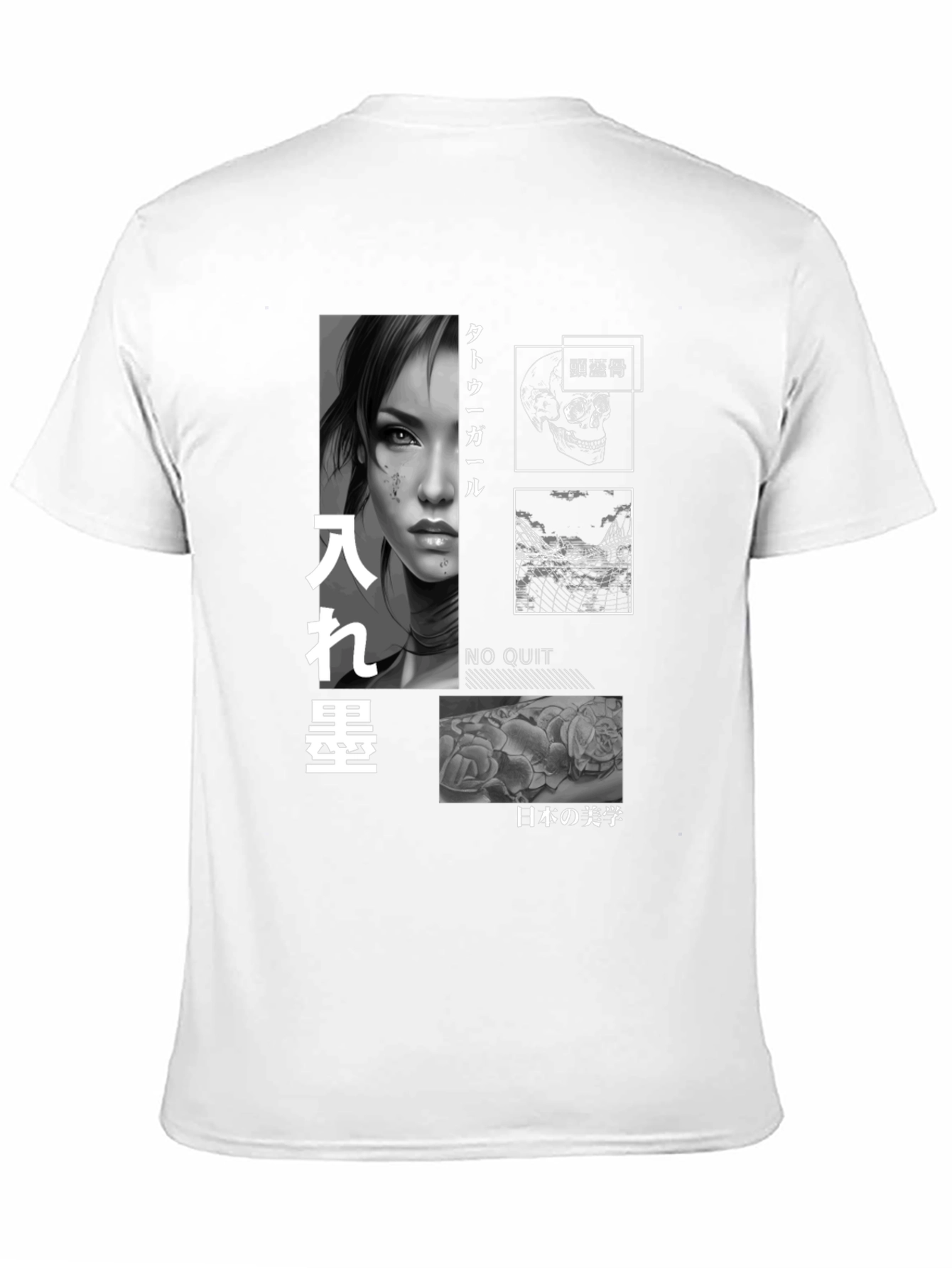 Tattoo Girl Graphic T-Shirt - Japanese Aesthetics