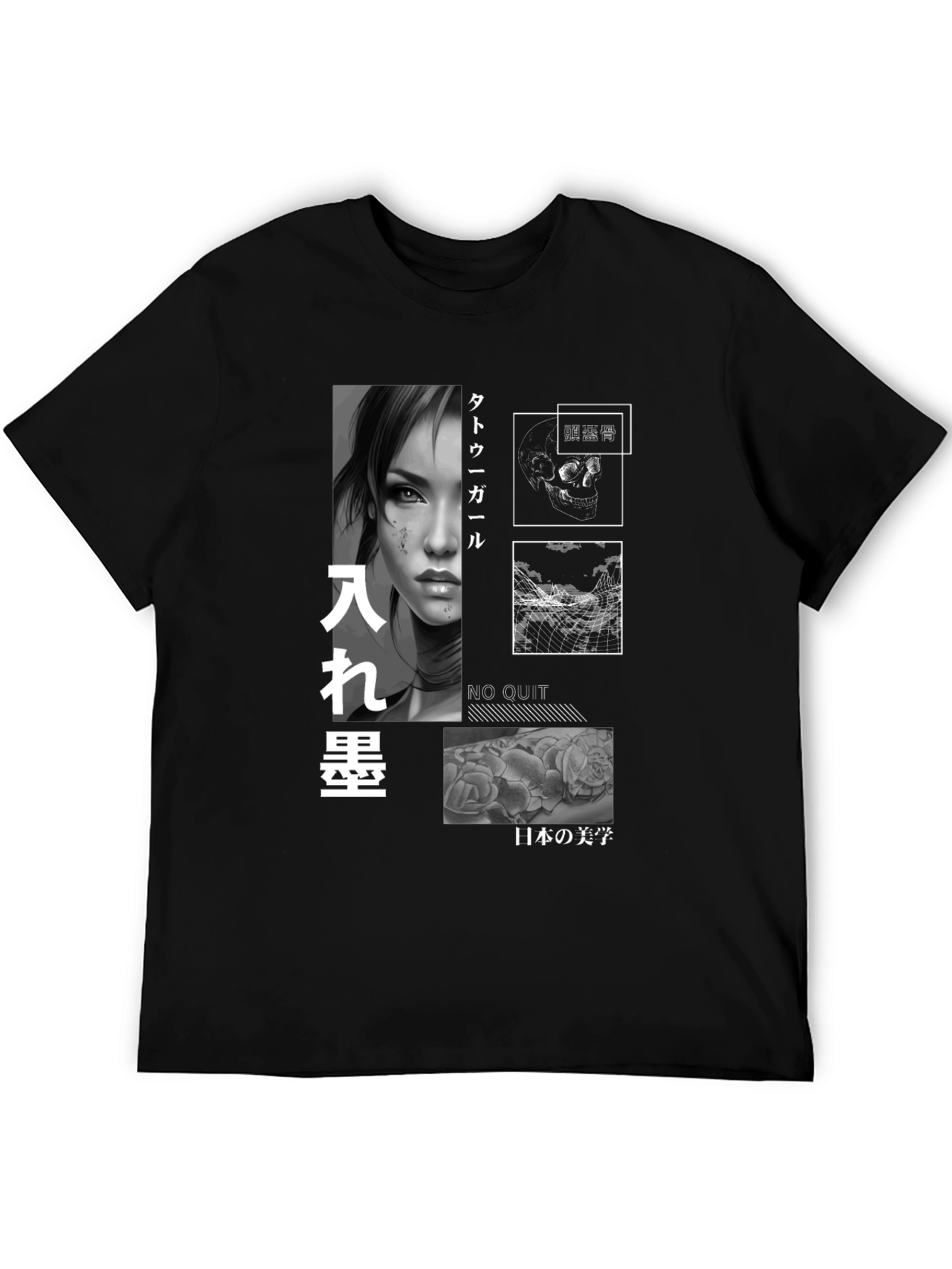Tattoo Girl Graphic T-Shirt - Japanese Aesthetics