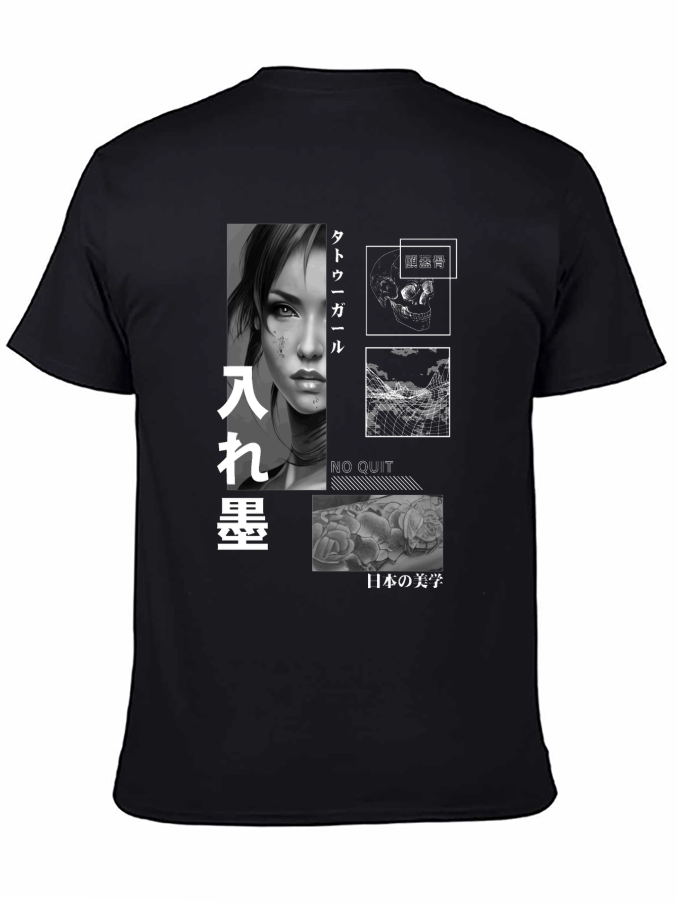 Tattoo Girl Graphic T-Shirt - Japanese Aesthetics