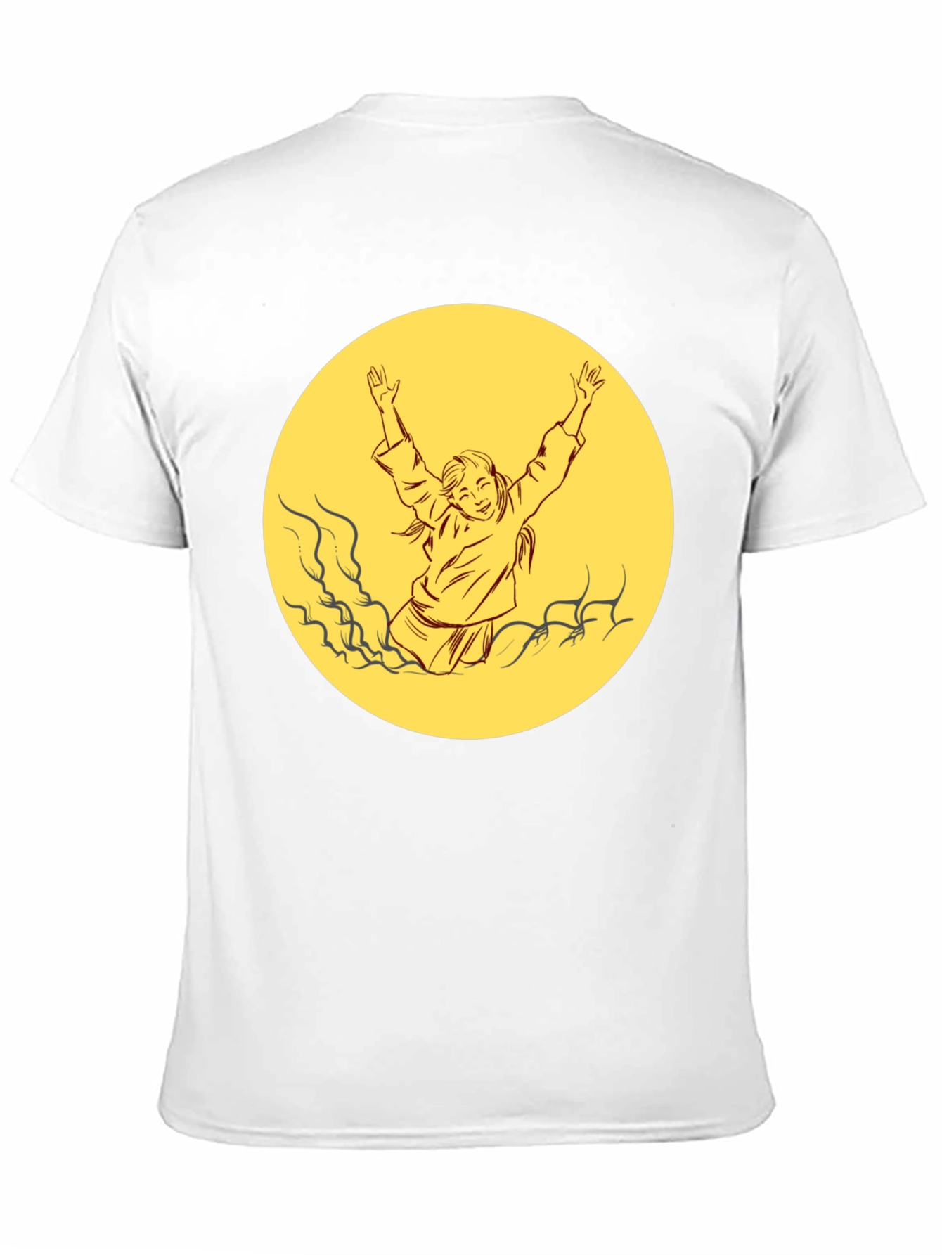 Black T-Shirt with Retro Yellow Graphic