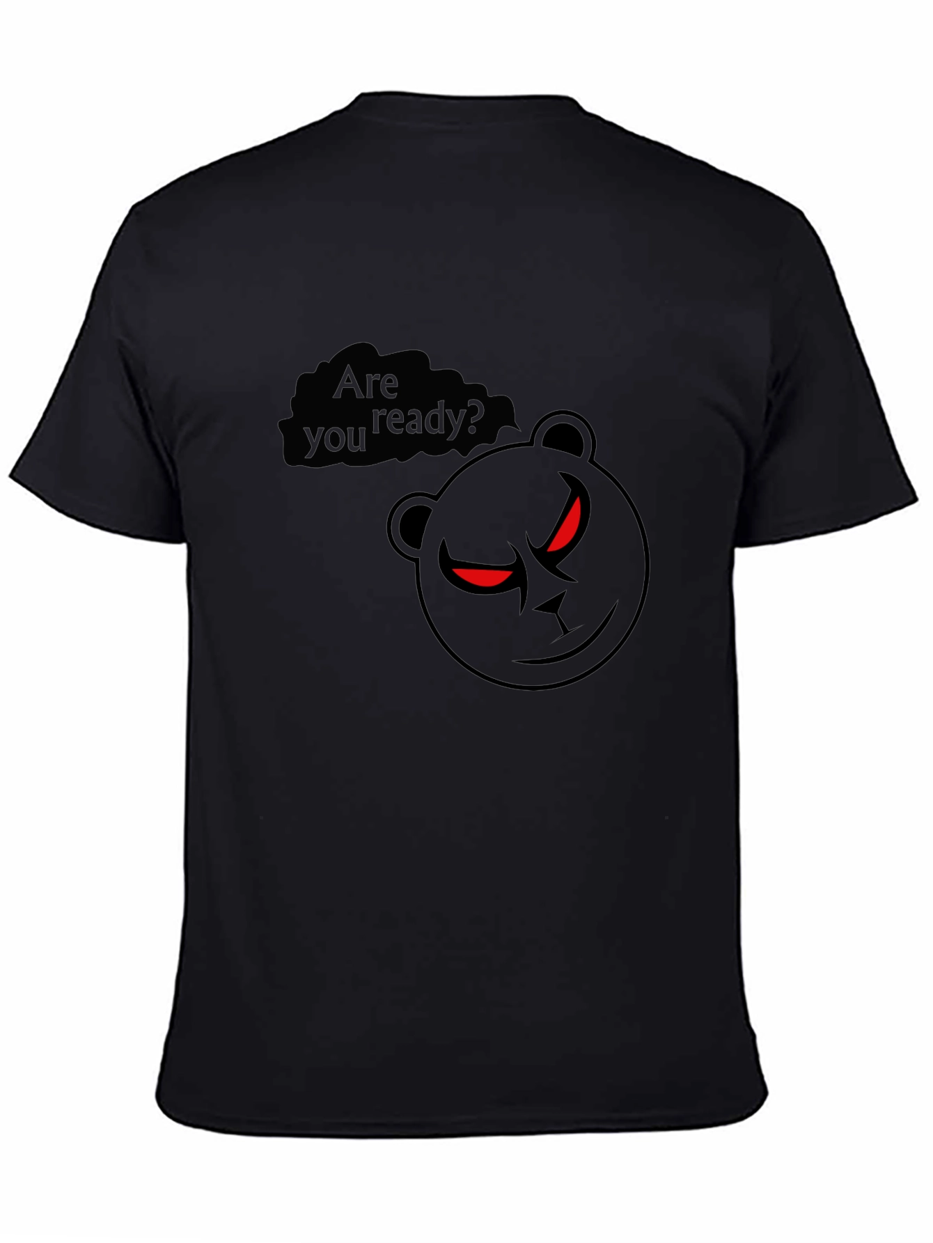 Mens Black T-Shirt - Ready Bear Graphic Tee