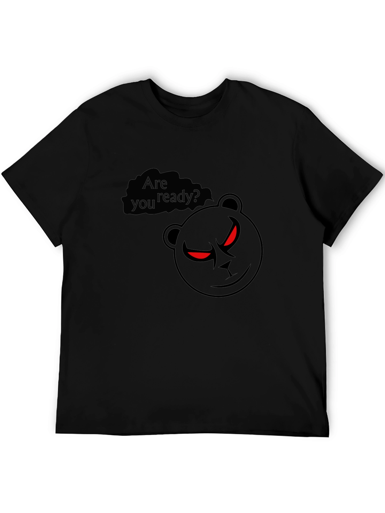 Mens Black T-Shirt - Ready Bear Graphic Tee