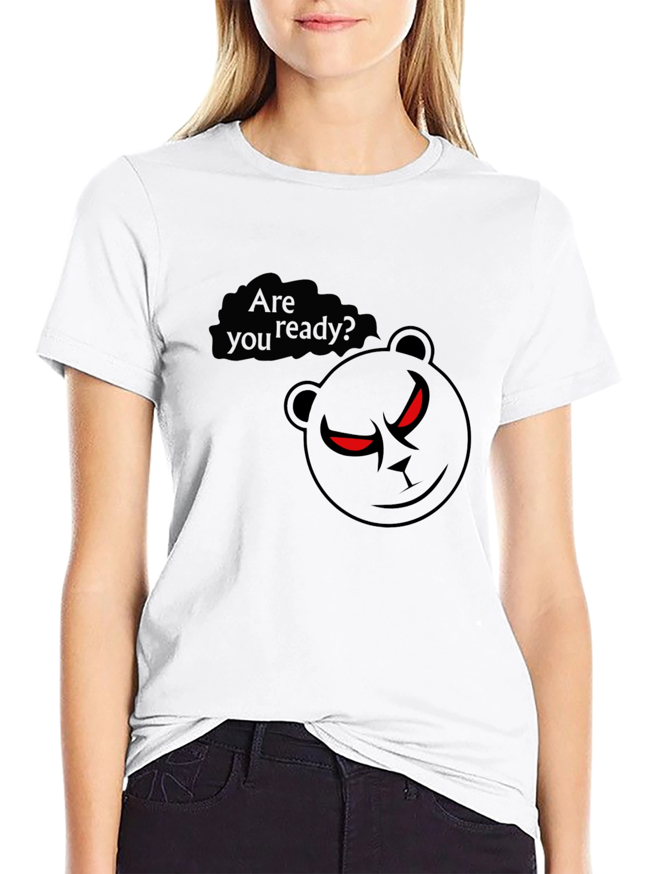 Mens Black T-Shirt - Ready Bear Graphic Tee