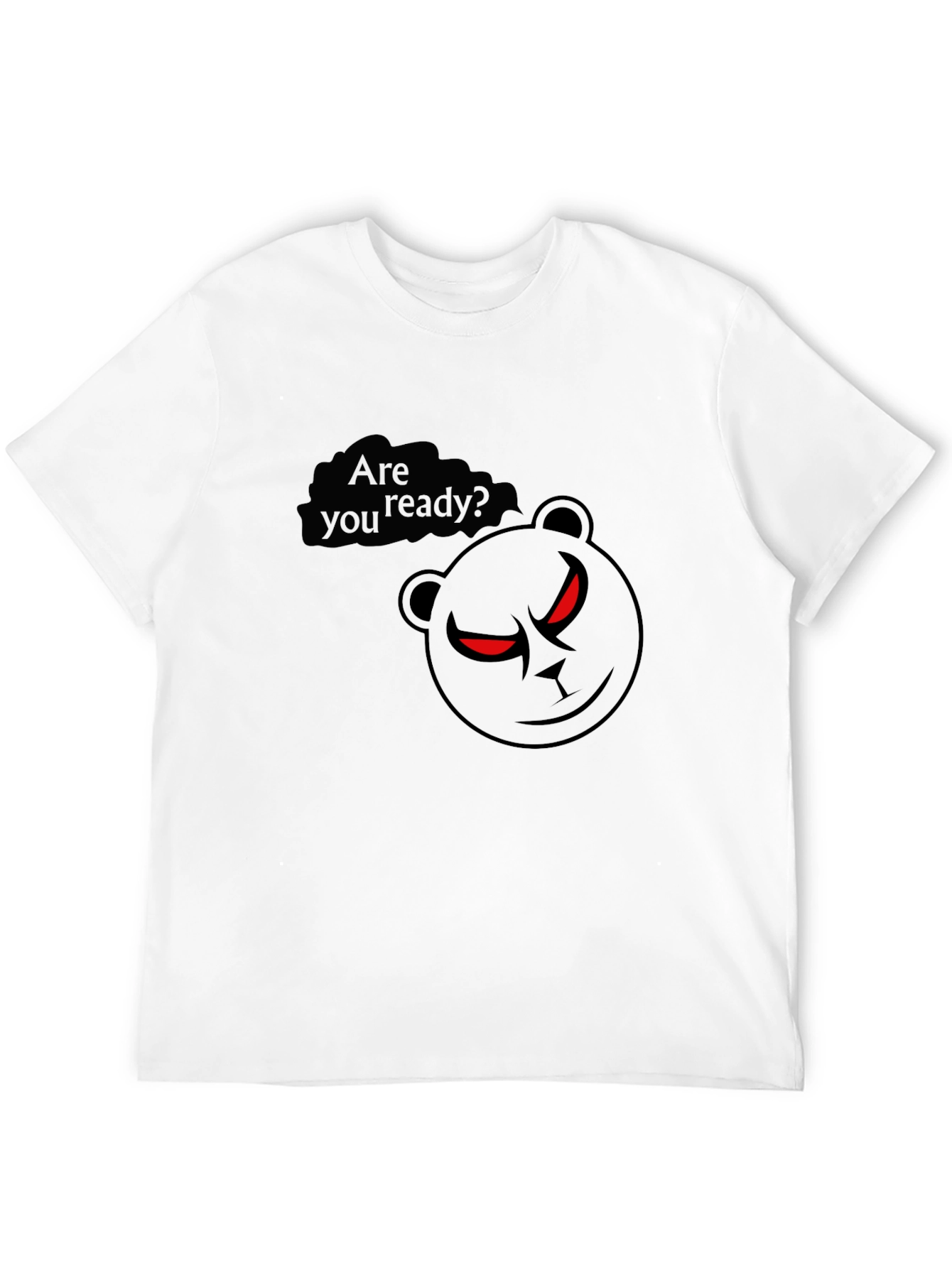 Mens Black T-Shirt - Ready Bear Graphic Tee