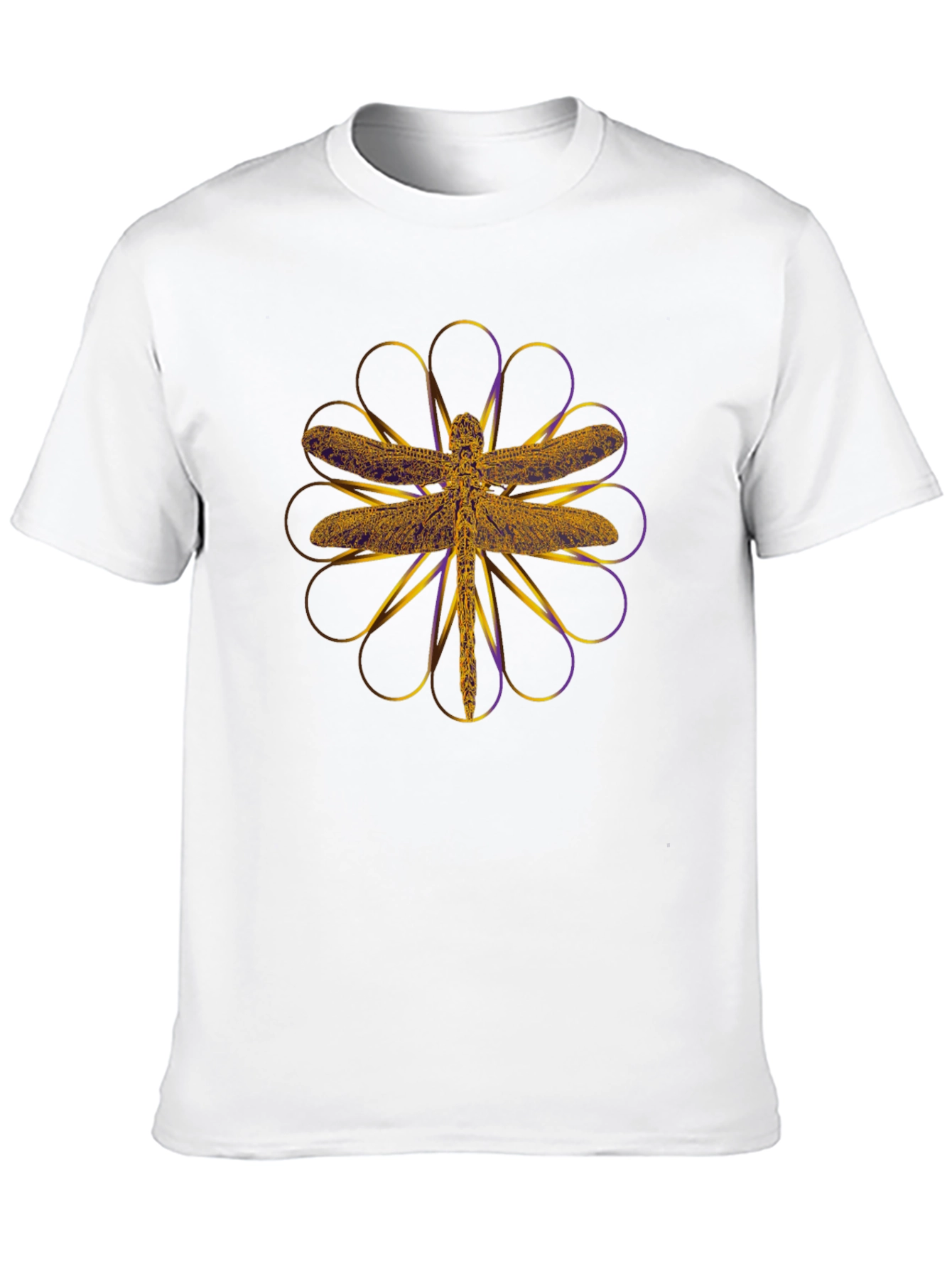 Dragonfly Graphic Print Black T-Shirt