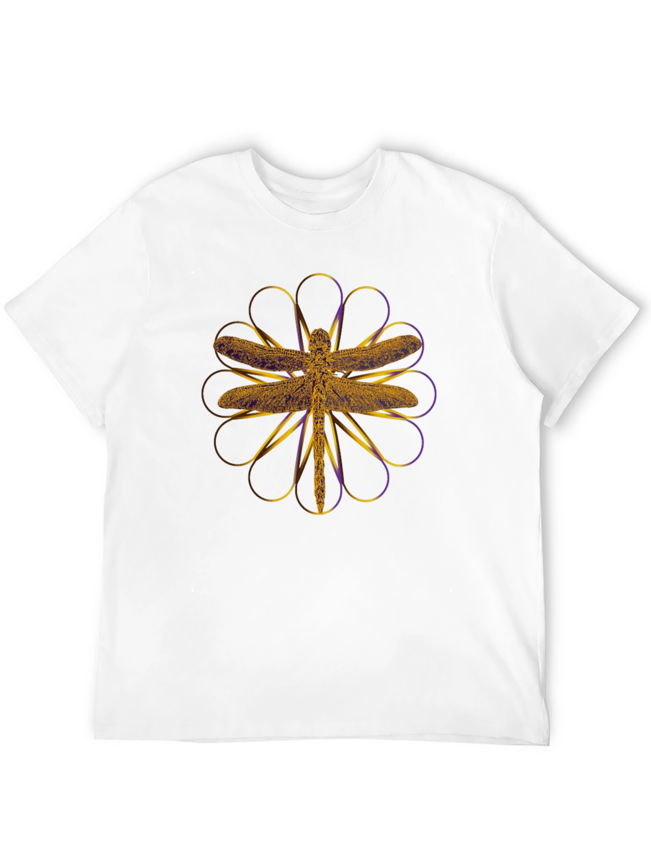 Dragonfly Graphic Print Black T-Shirt