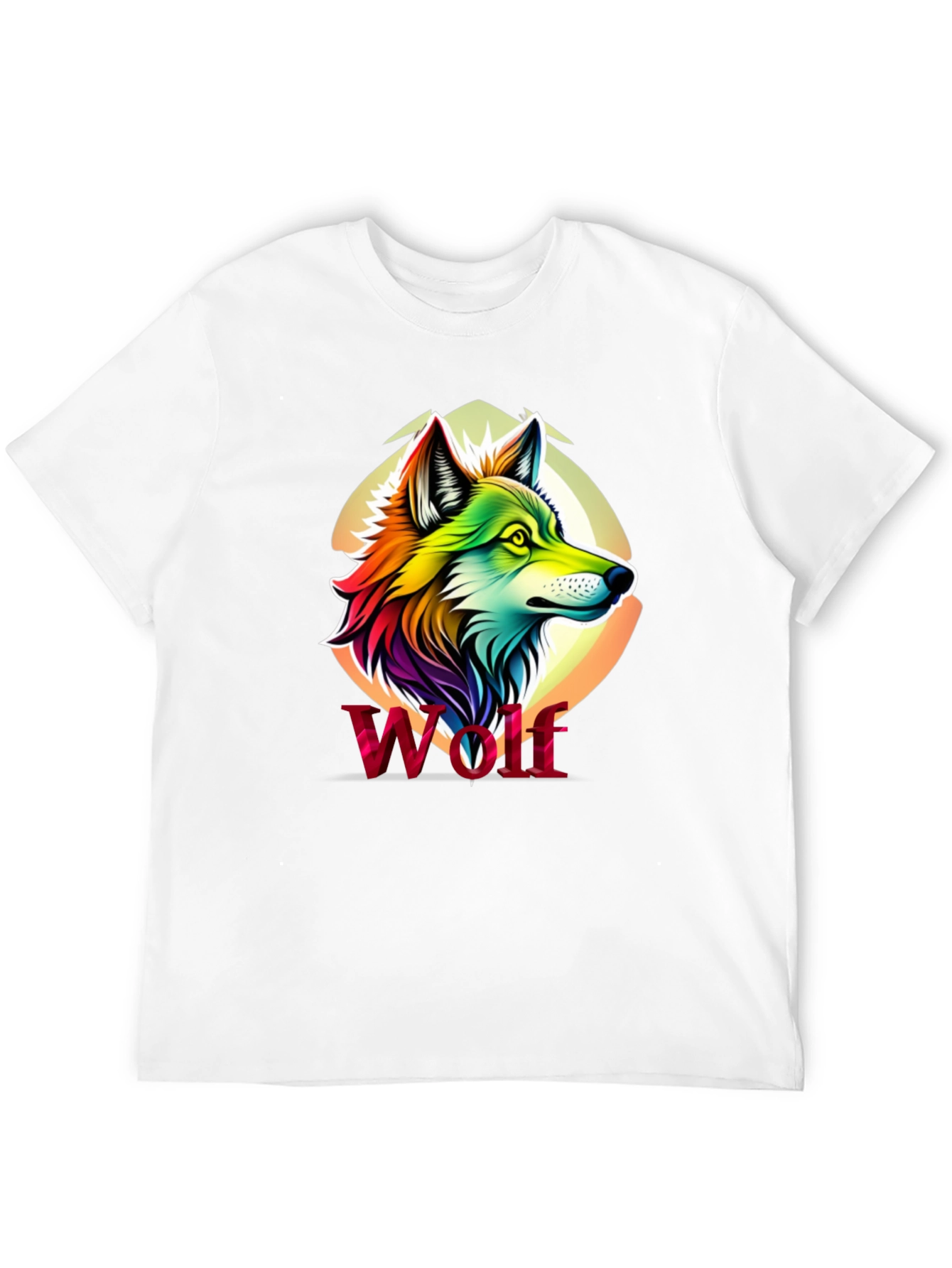 Rainbow Wolf Graphic Black T-Shirt