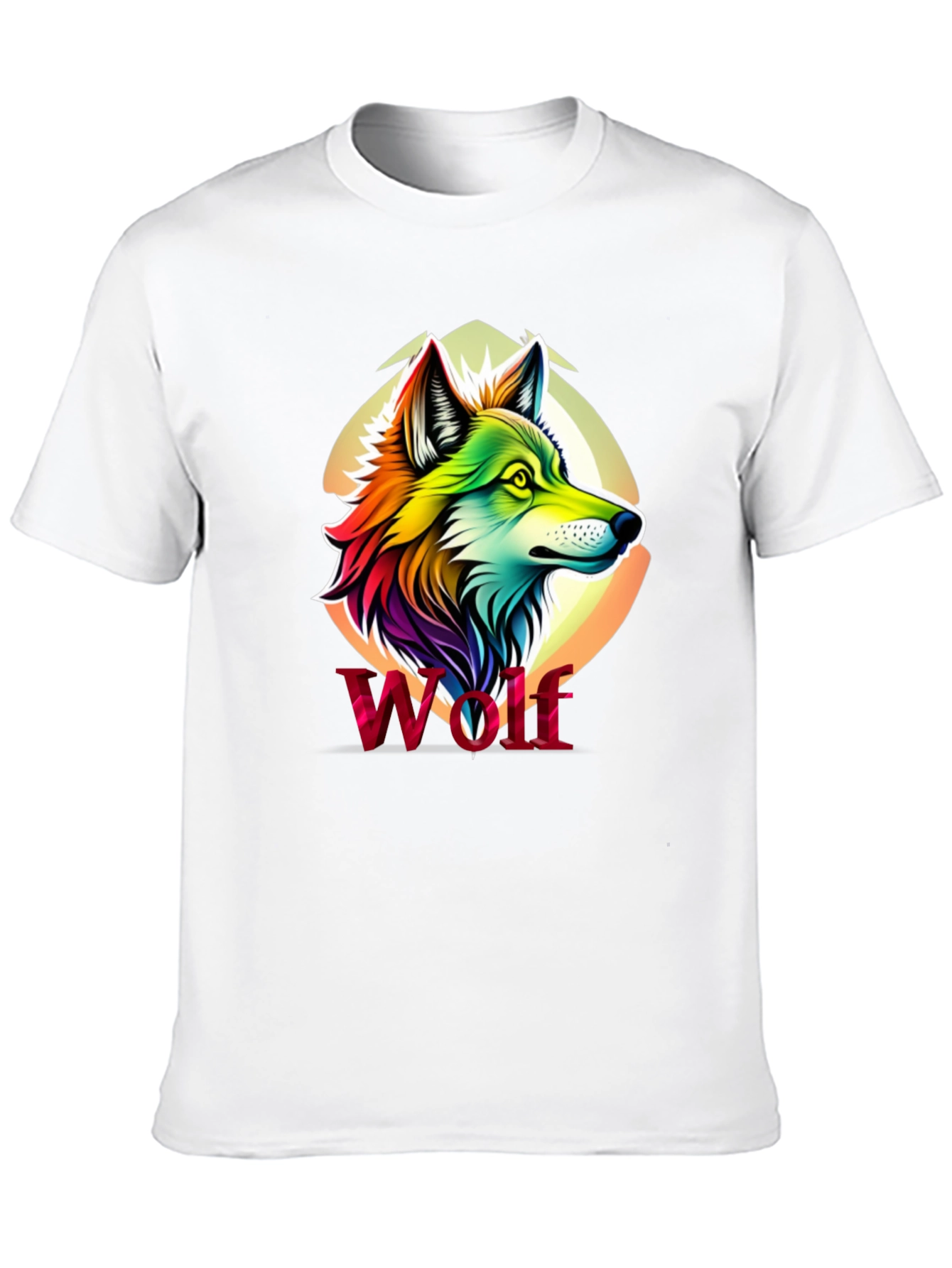 Rainbow Wolf Graphic Black T-Shirt