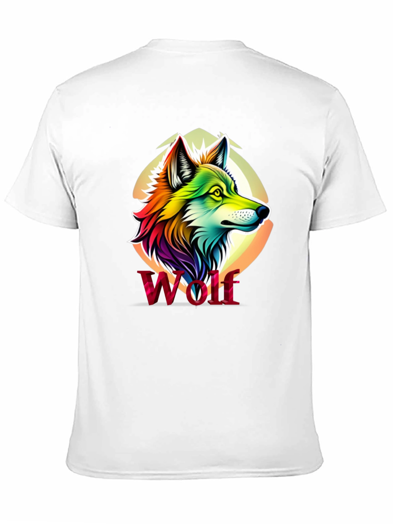 Rainbow Wolf Graphic Black T-Shirt