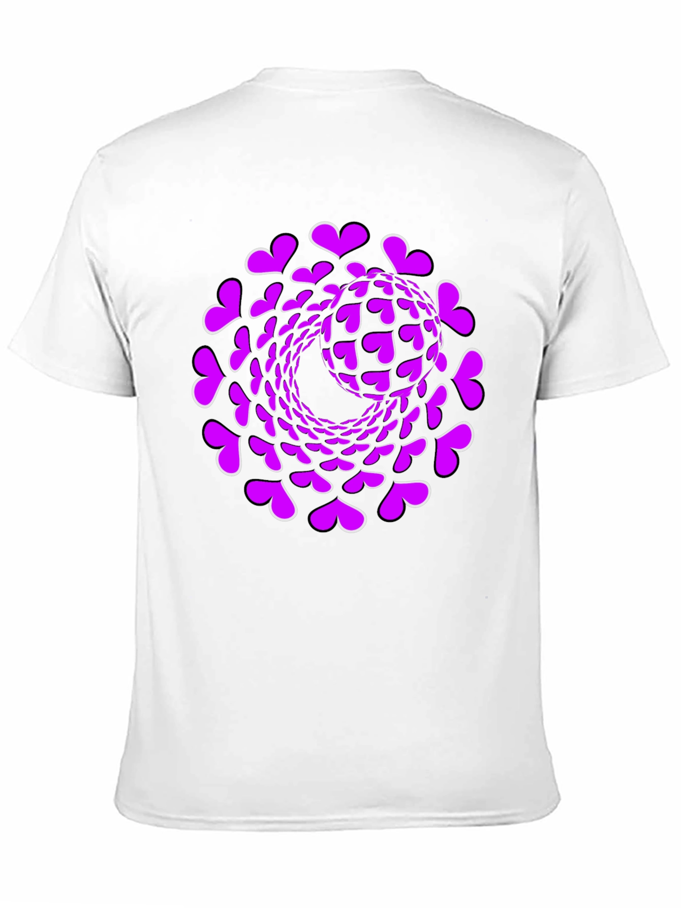 Heart Swirl Graphic Black T-Shirt