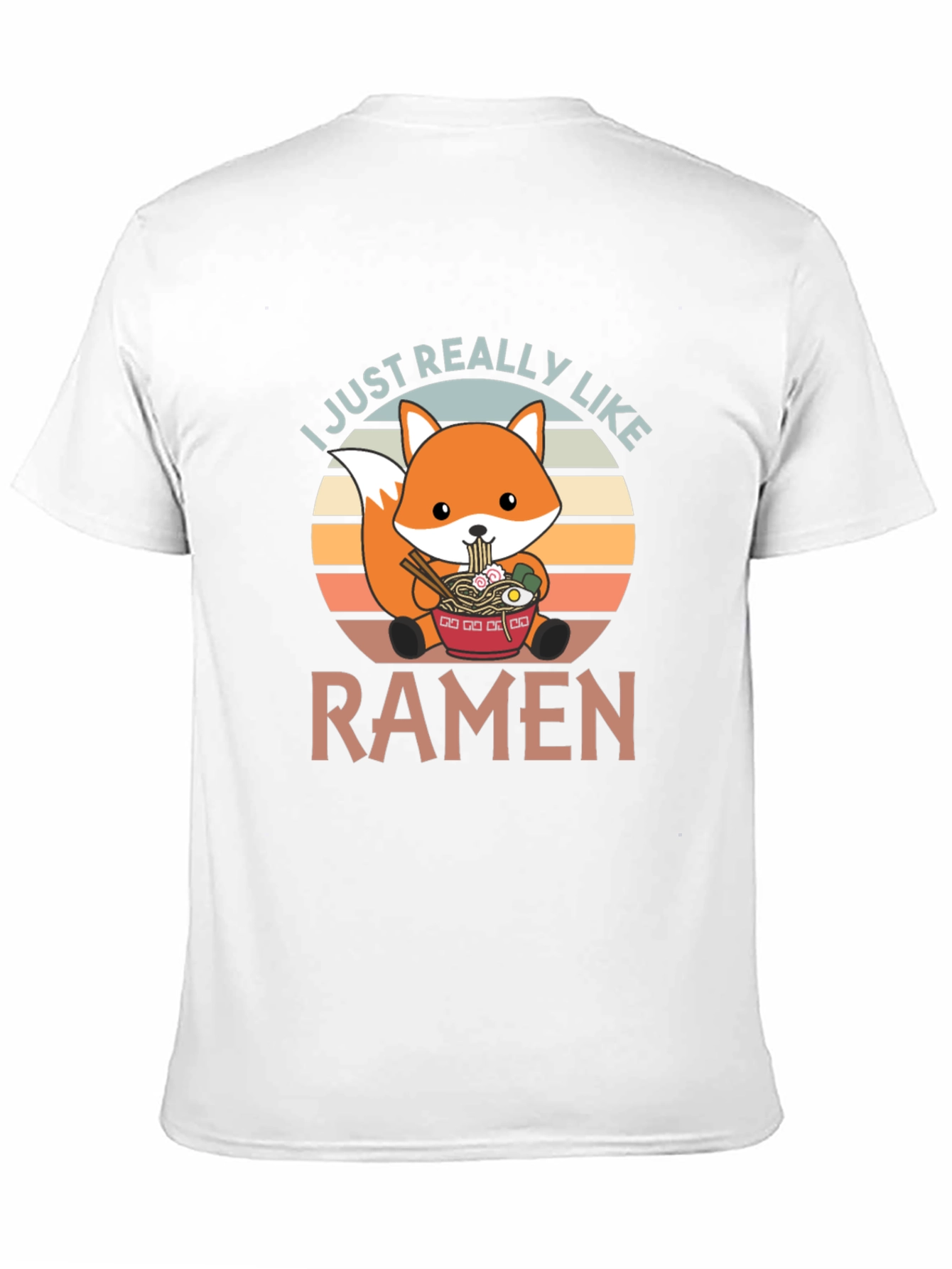 Ramen Loving Fox Graphic T-Shirt - Cute Foodie Tee