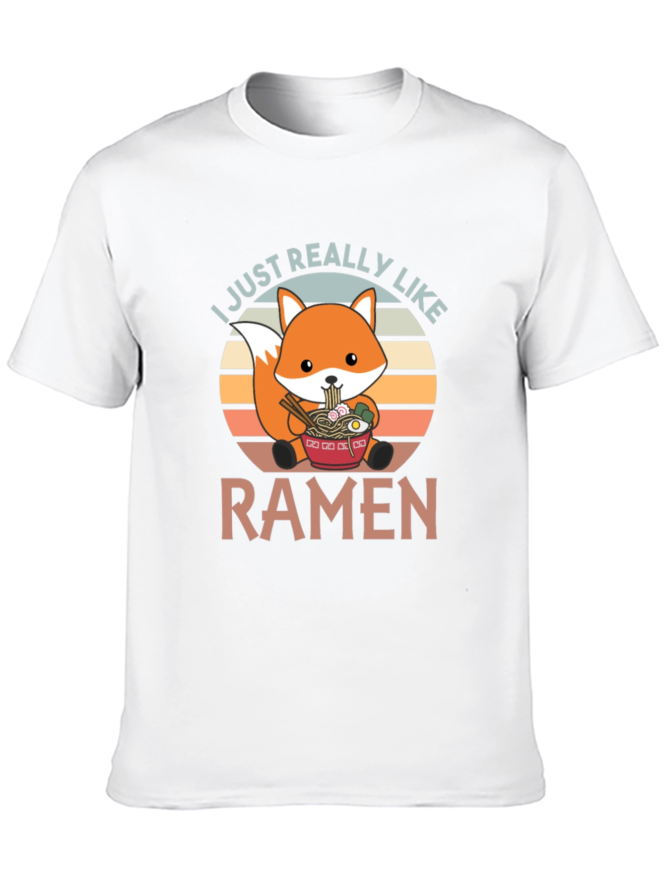 Ramen Loving Fox Graphic T-Shirt - Cute Foodie Tee