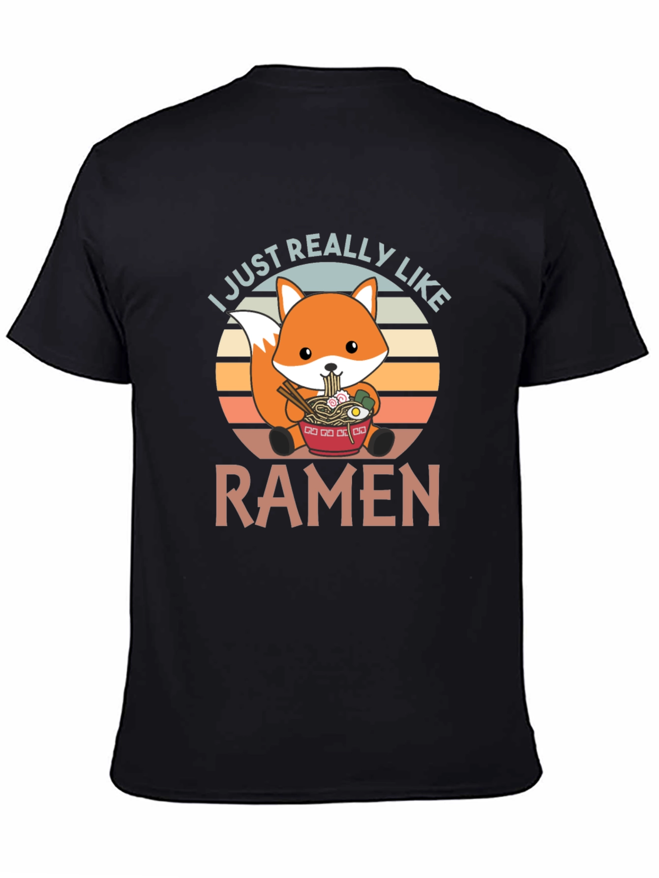 Ramen Loving Fox Graphic T-Shirt - Cute Foodie Tee