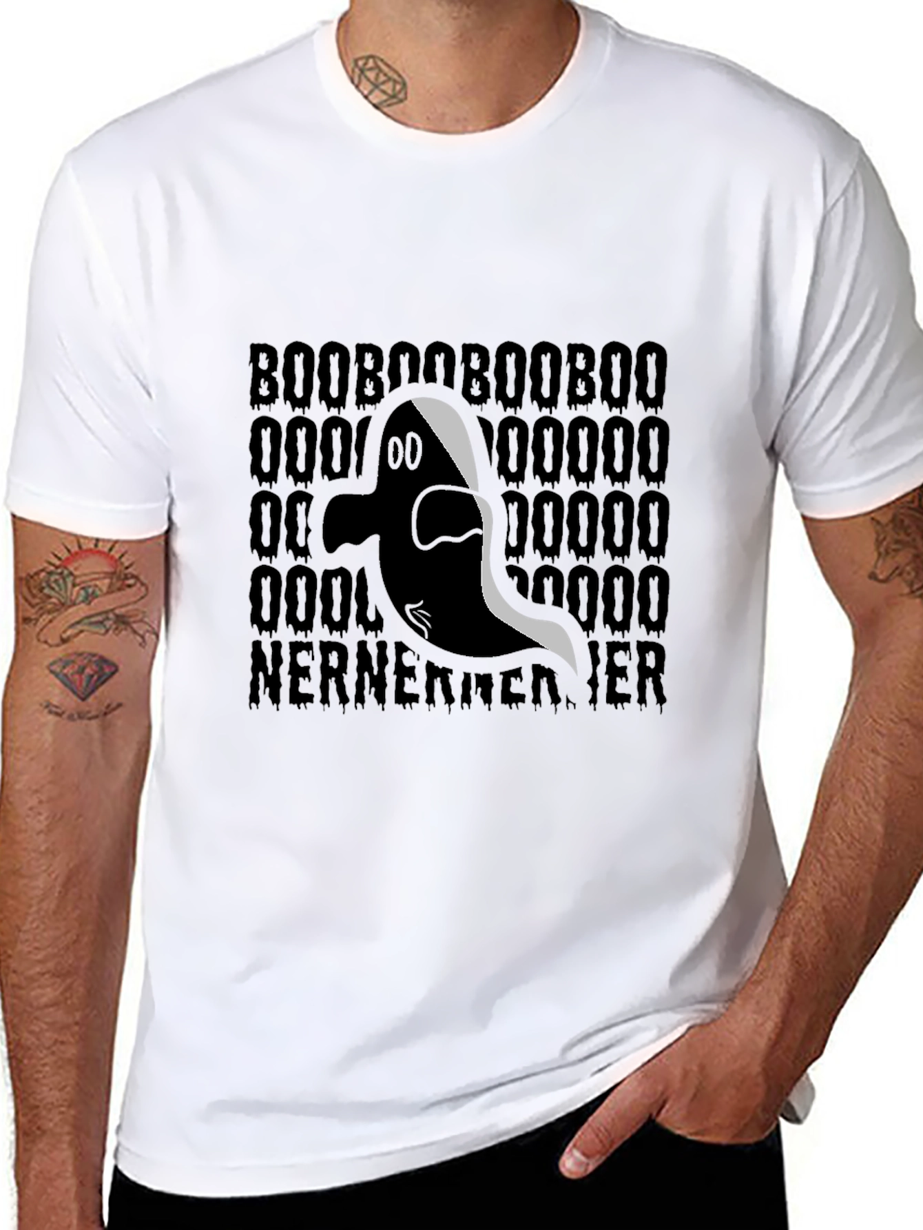 Boo Ghost Graphic Tee - Halloween Spooky Shirt