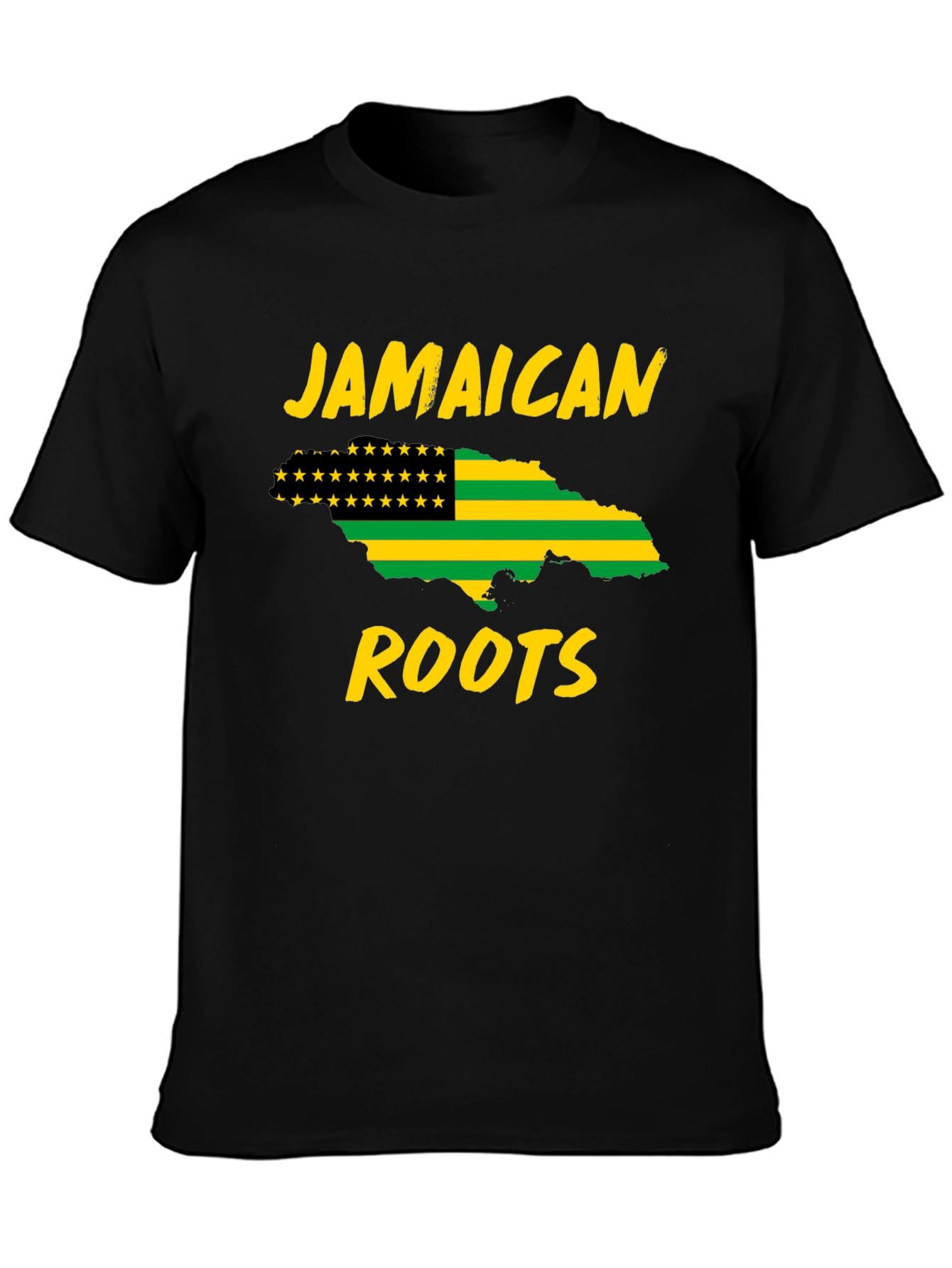 Jamaican Roots T-Shirt - Black Graphic Tee