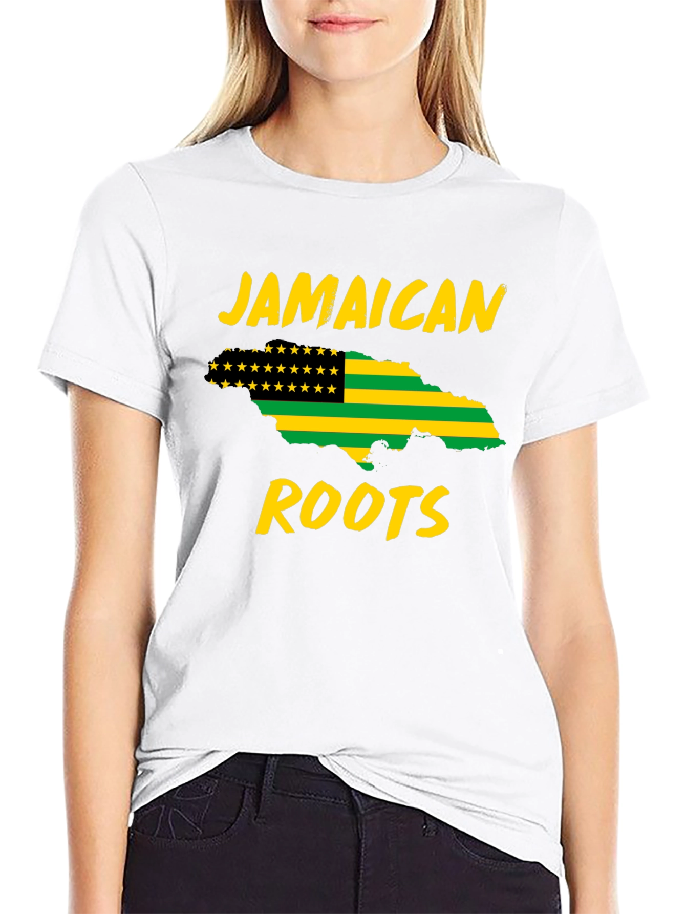 Jamaican Roots T-Shirt - Black Graphic Tee