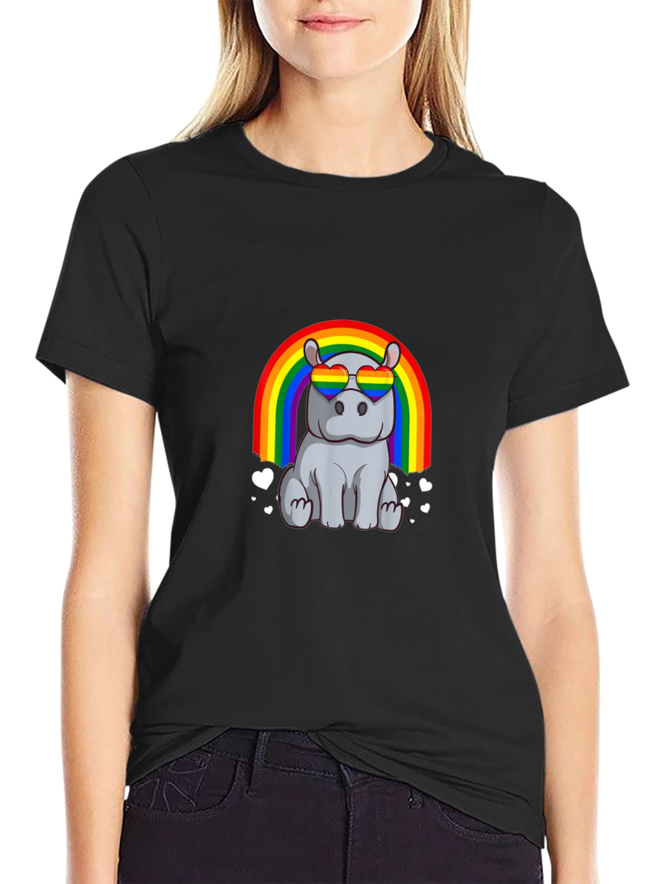 Hippo Rainbow LGBTQ Pride T-Shirt
