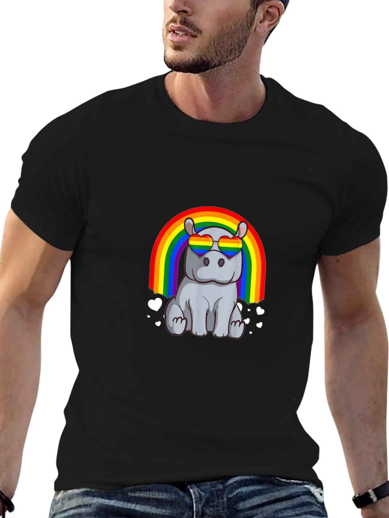 Hippo Rainbow LGBTQ Pride T-Shirt