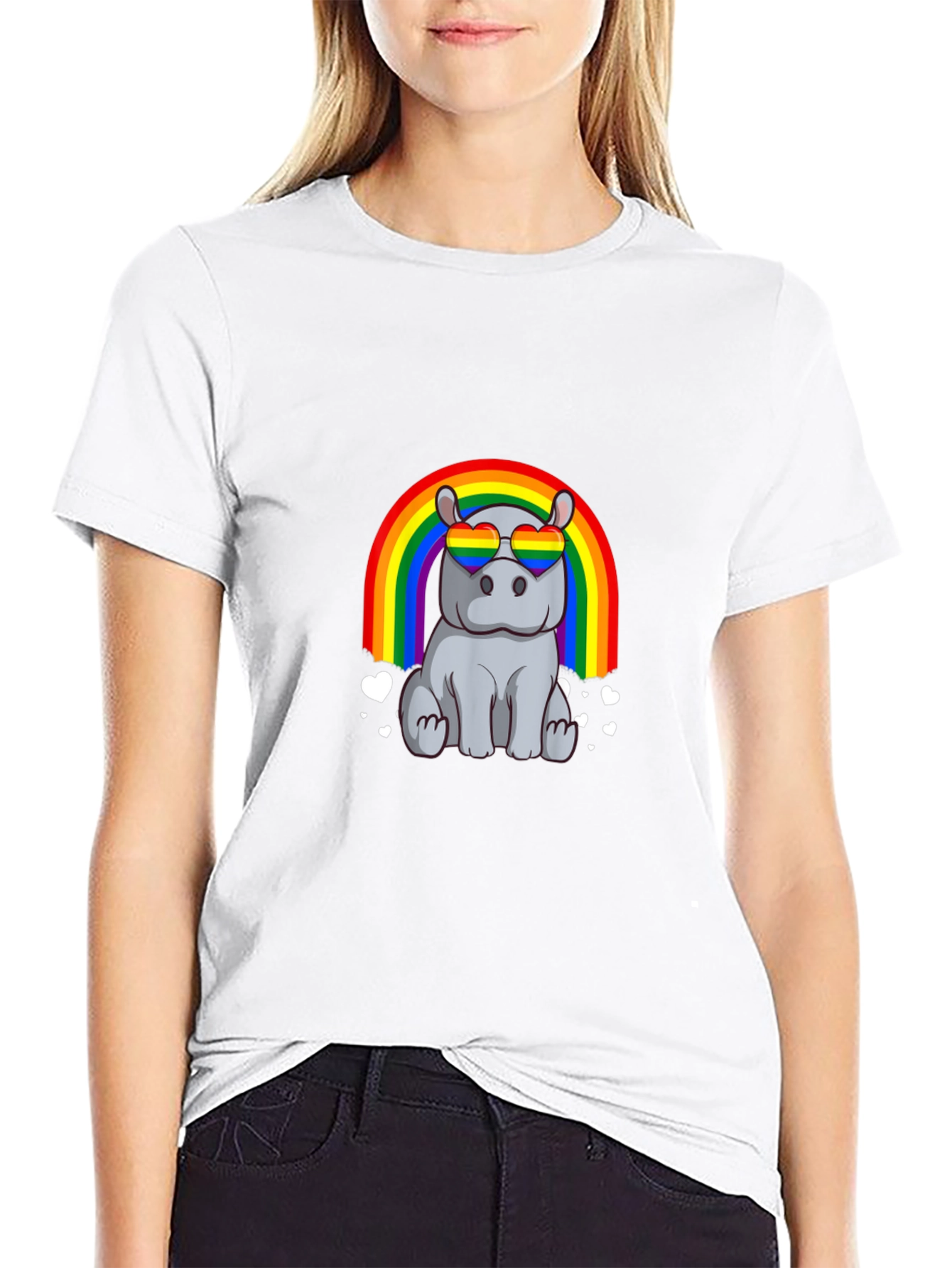 Hippo Rainbow LGBTQ Pride T-Shirt