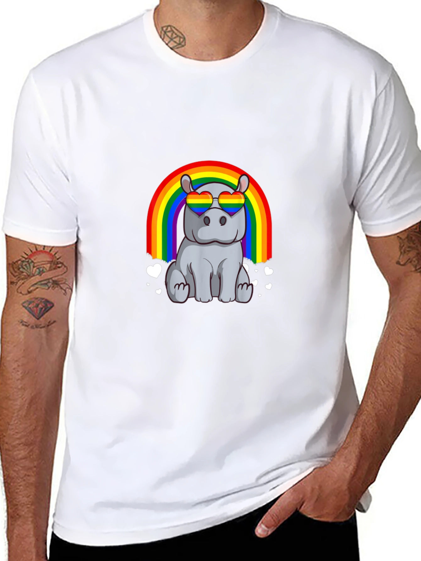Hippo Rainbow LGBTQ Pride T-Shirt