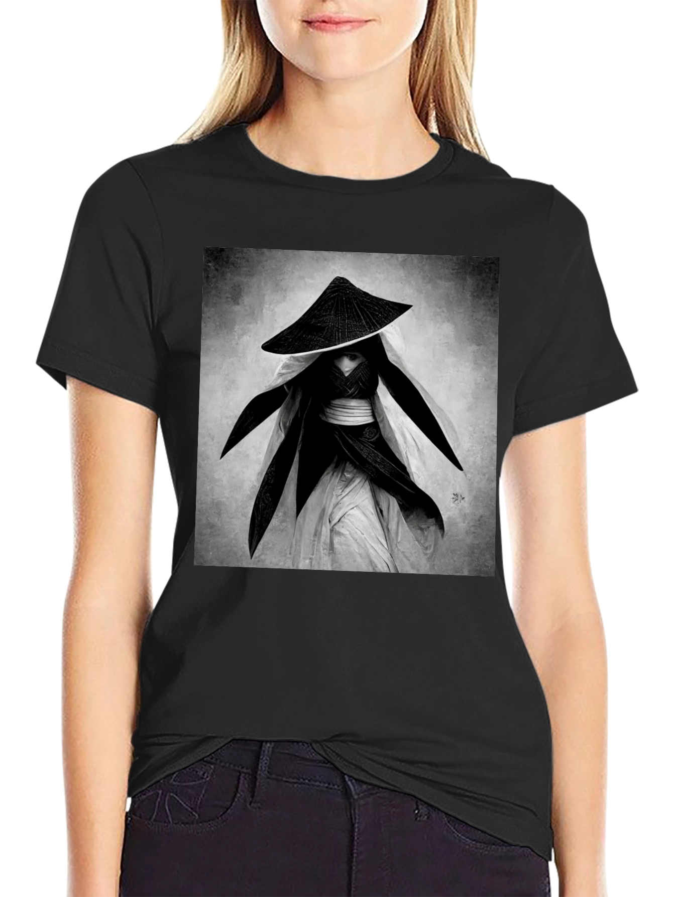 Samurai Warrior Graphic Tee - Black