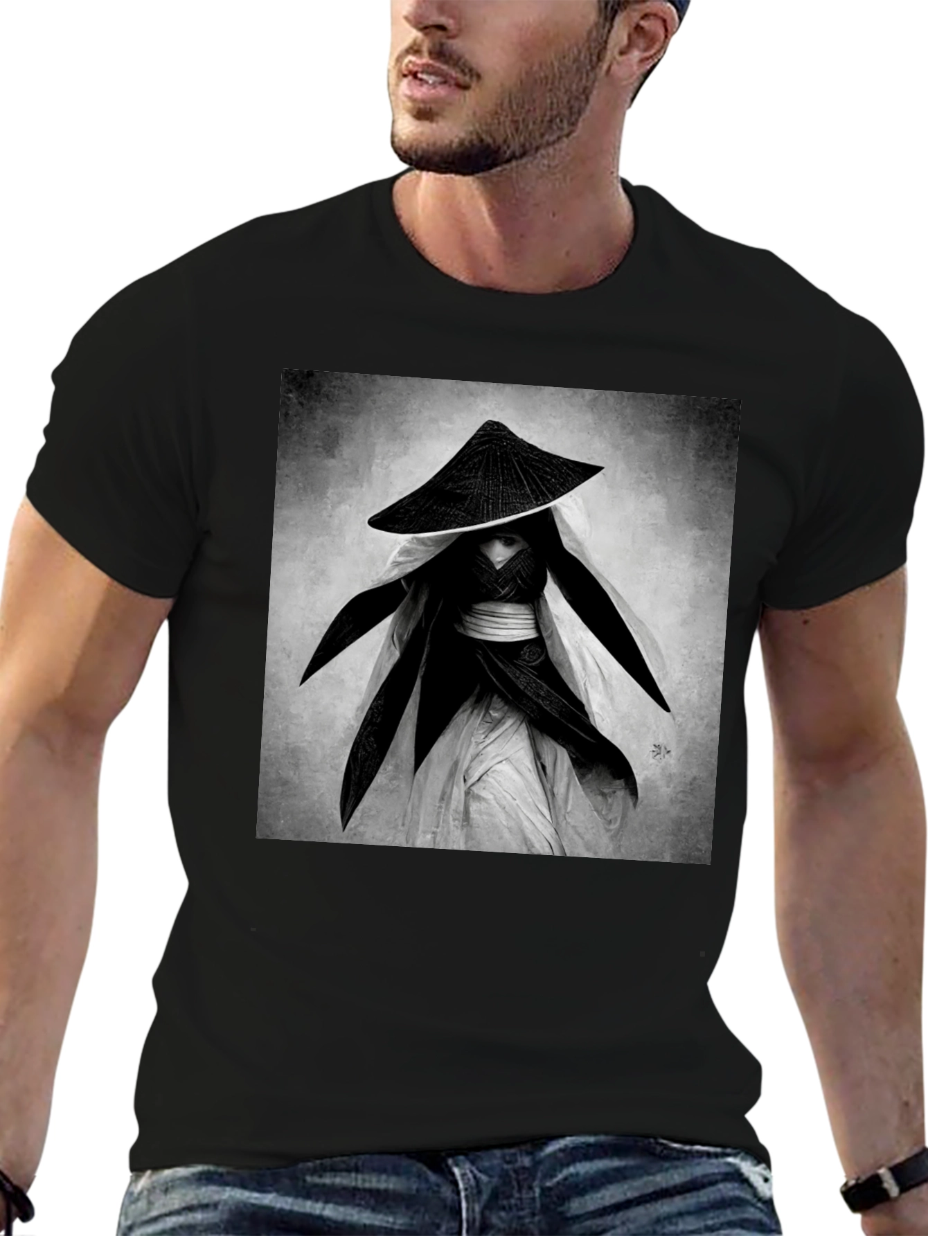 Samurai Warrior Graphic Tee - Black