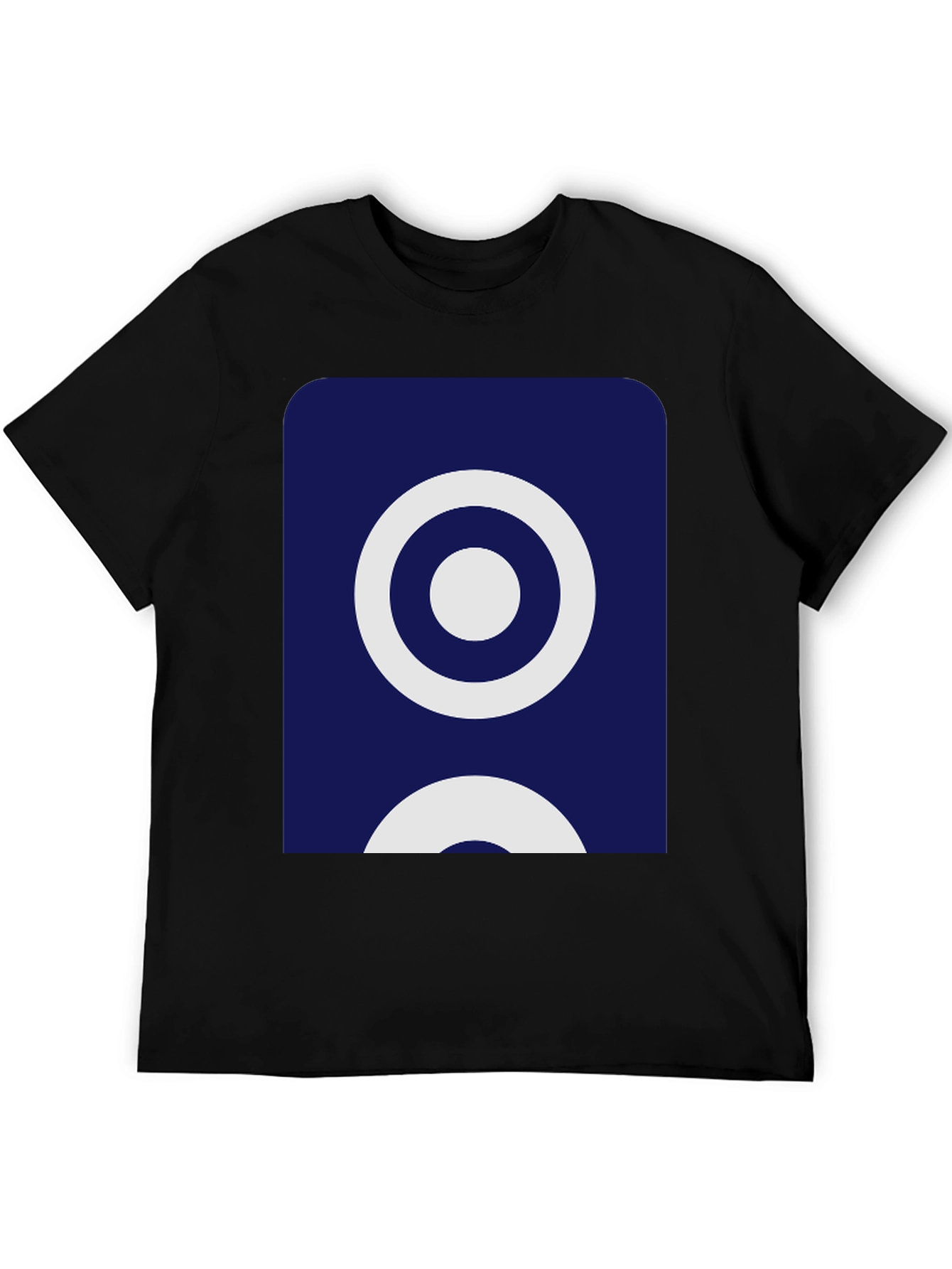 Stylish Black Tee with Geometric Circle Design
