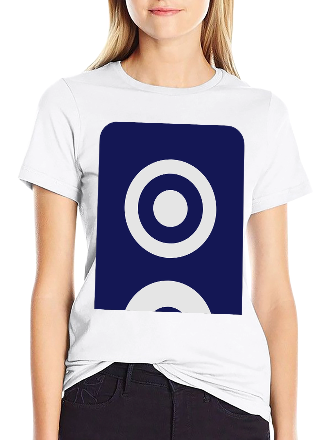 Stylish Black Tee with Geometric Circle Design