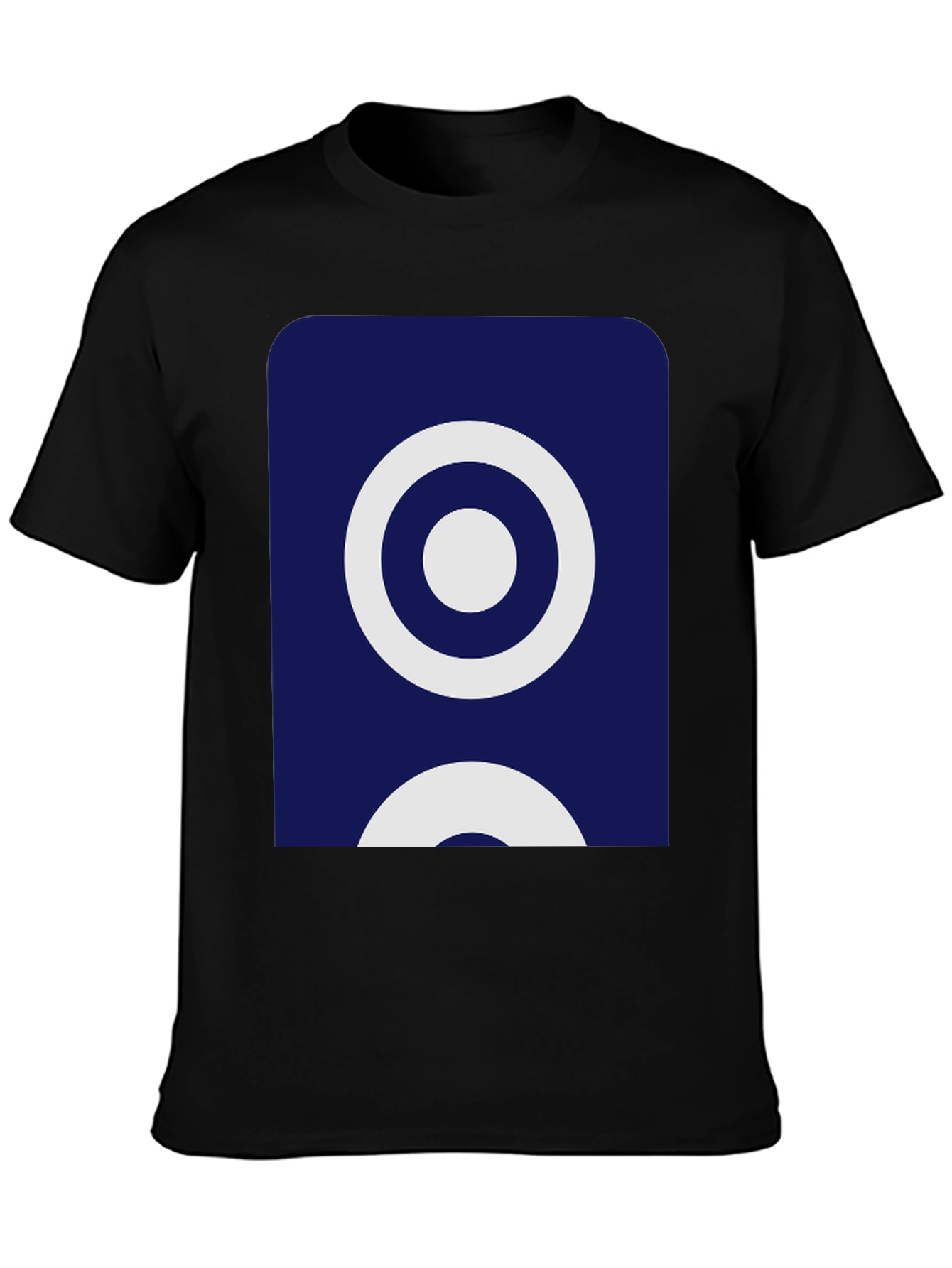 Stylish Black Tee with Geometric Circle Design