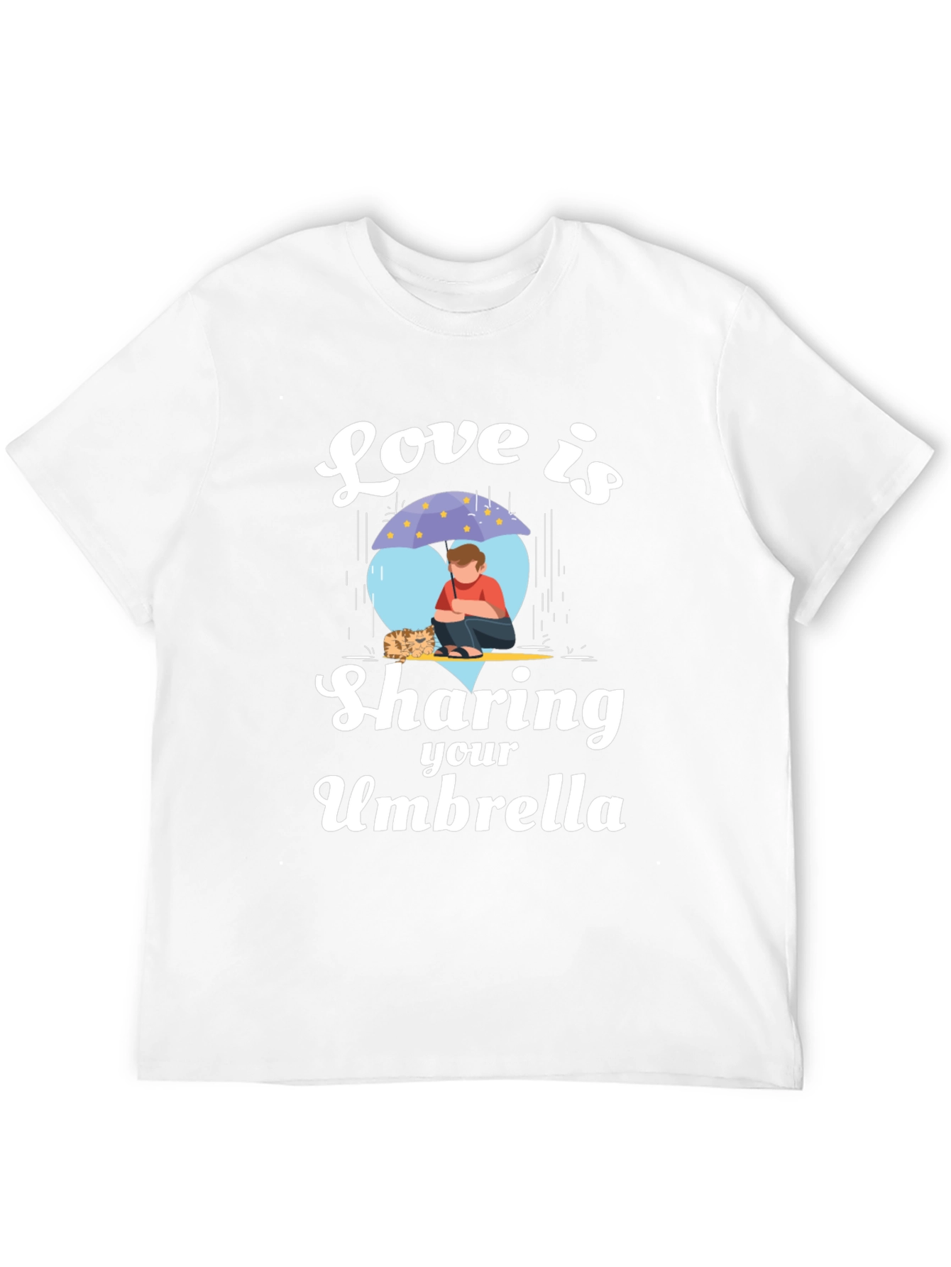 Love is Sharing Your Umbrella Black T-Shirt