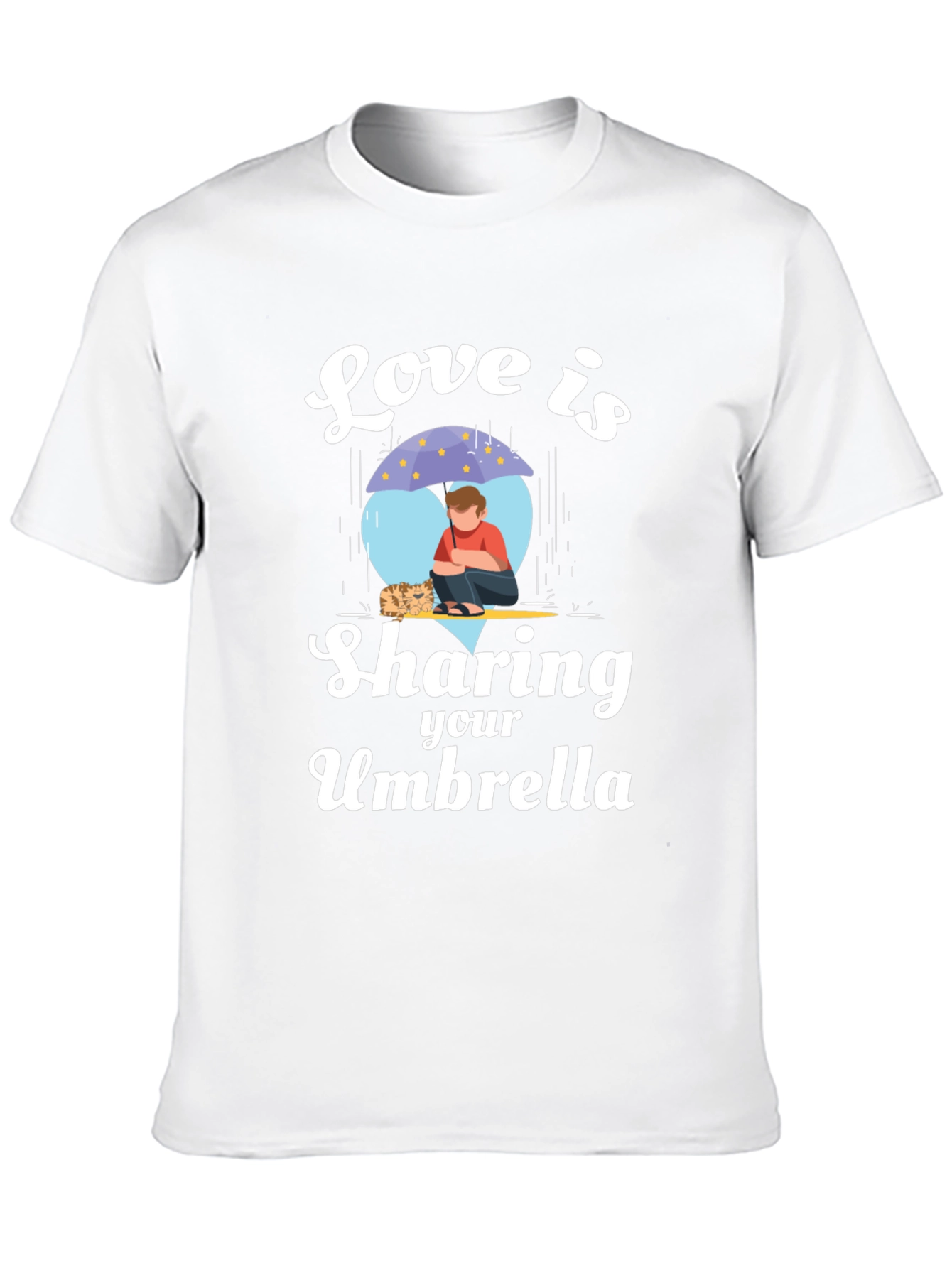 Love is Sharing Your Umbrella Black T-Shirt