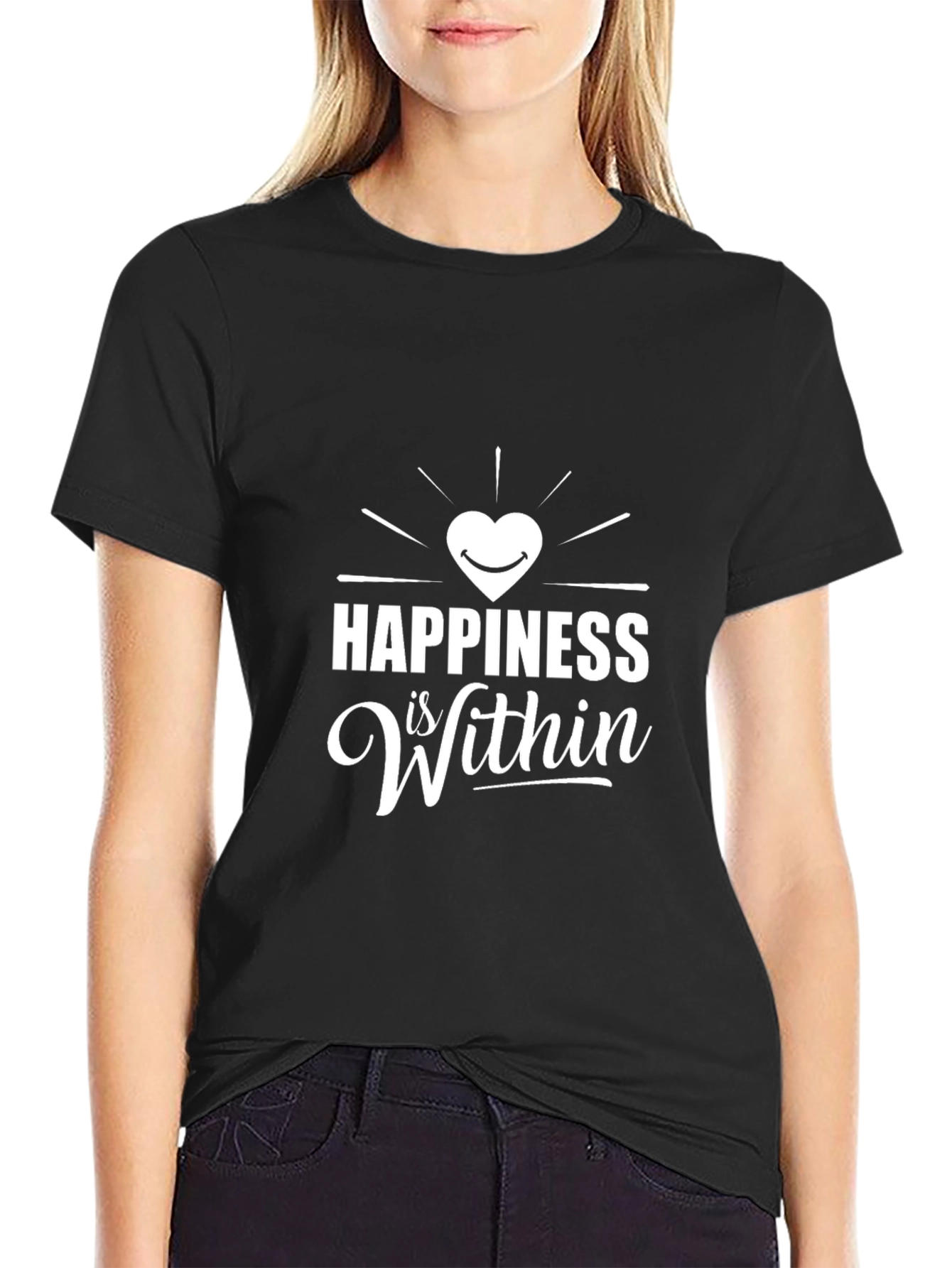 Happiness Within Black T-Shirt