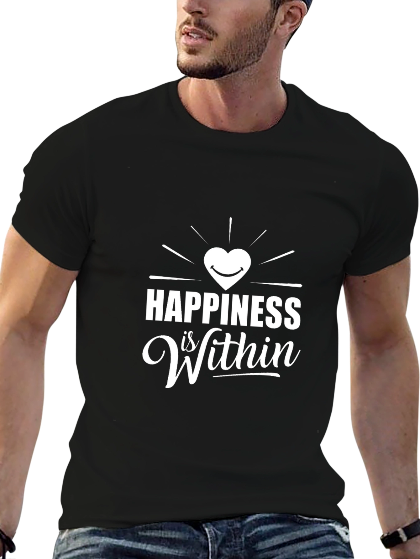 Happiness Within Black T-Shirt