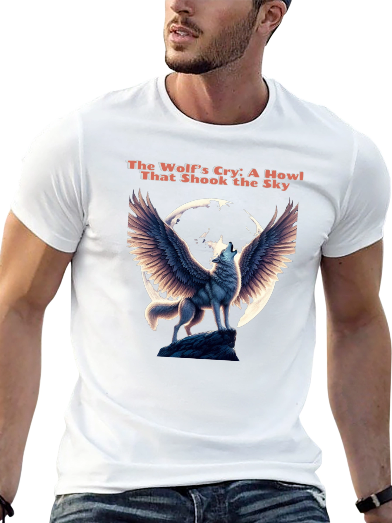 Winged Wolf Howl Graphic Tee