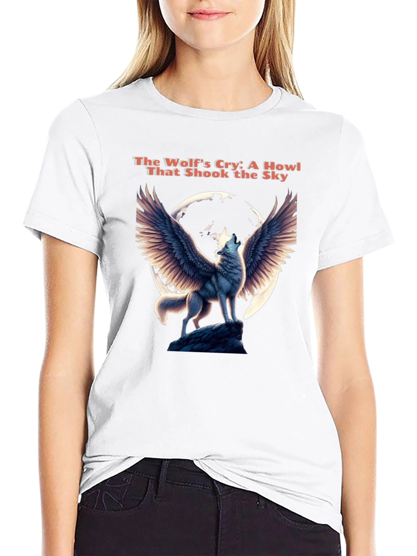 Winged Wolf Howl Graphic Tee