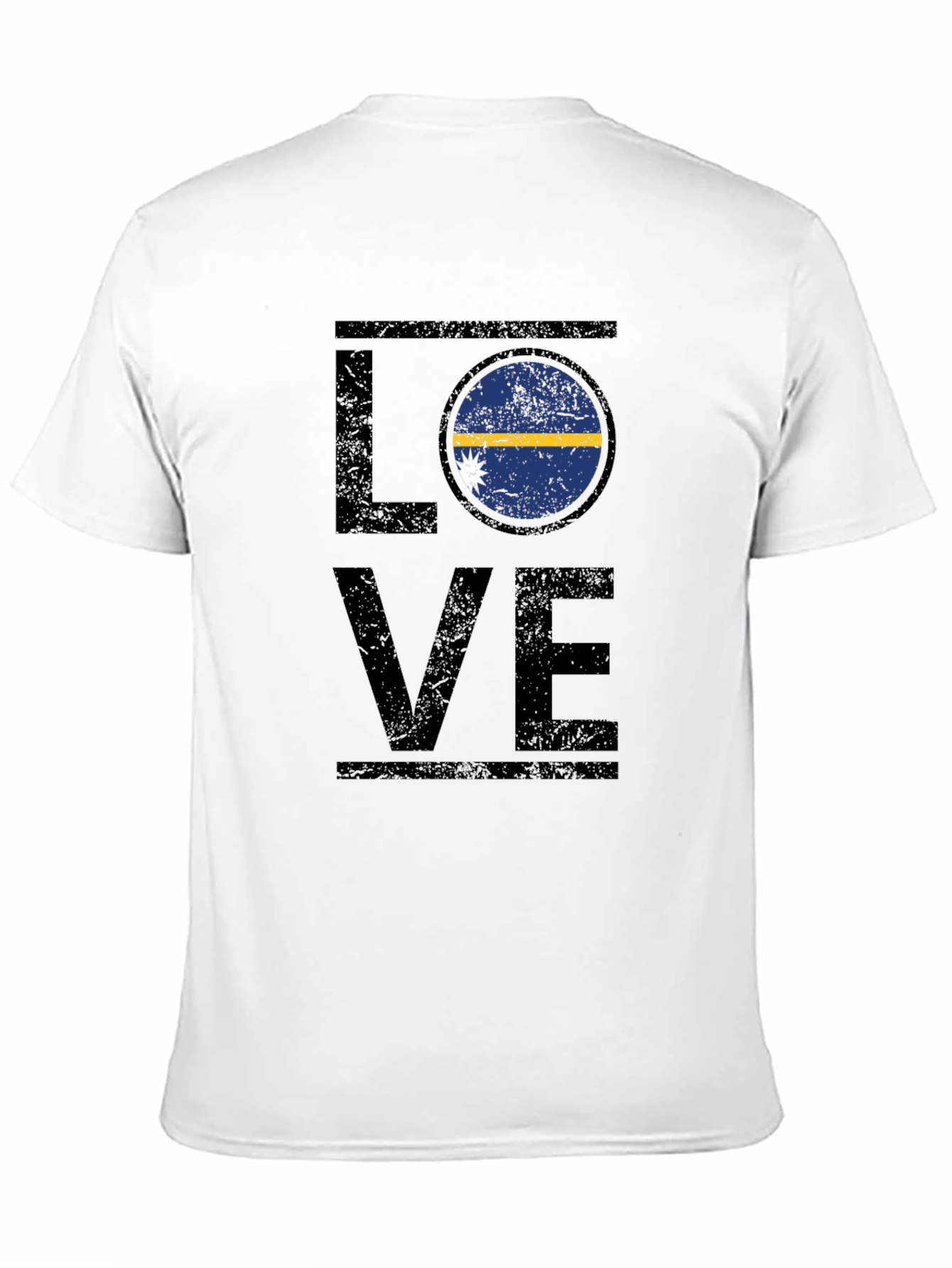 Nauru Flag Love T-Shirt - Distressed Design